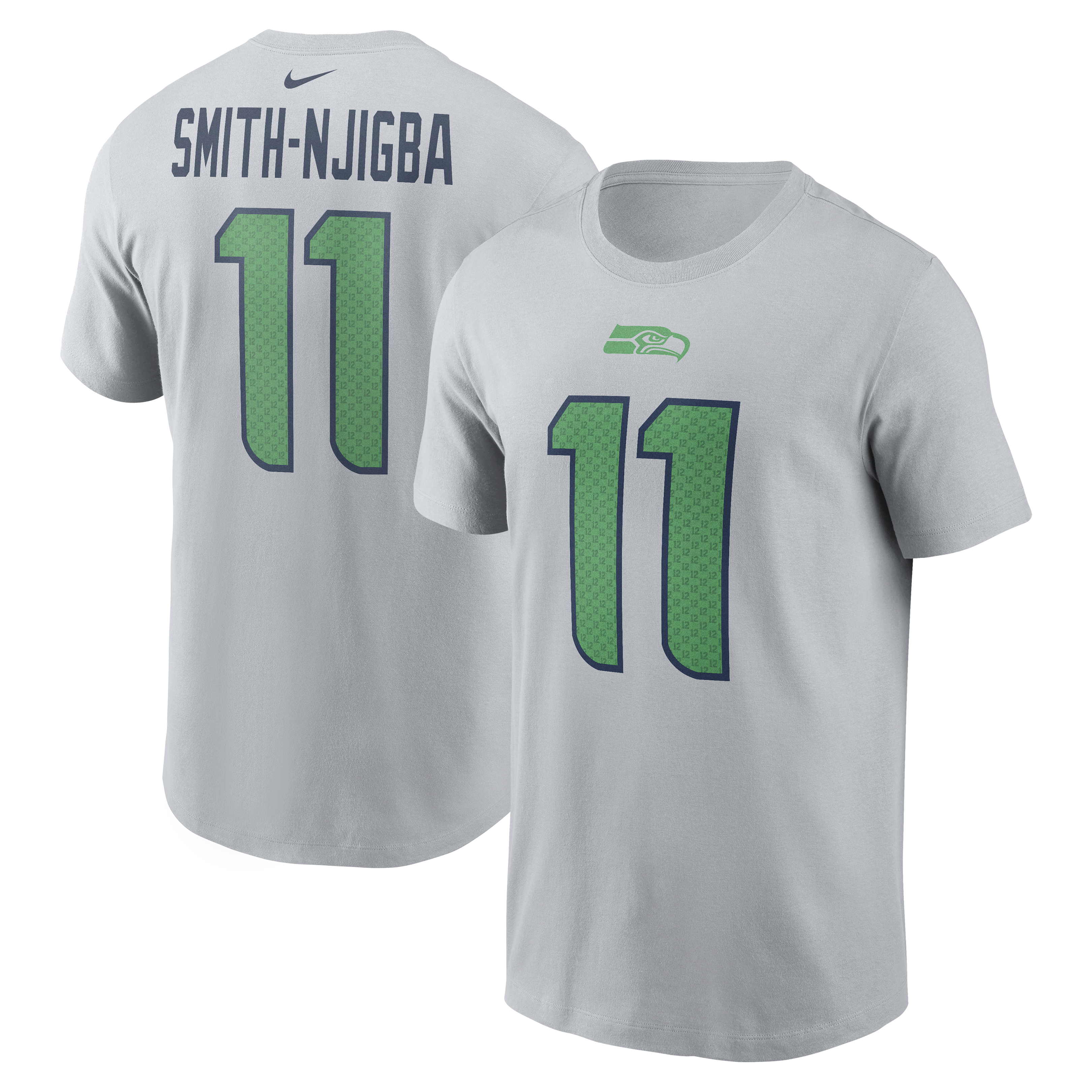Men's Nike Jaxon Smith-Njigba Wolf Gray Seattle Seahawks Rivalries Collection Player Name & Number T-Shirt