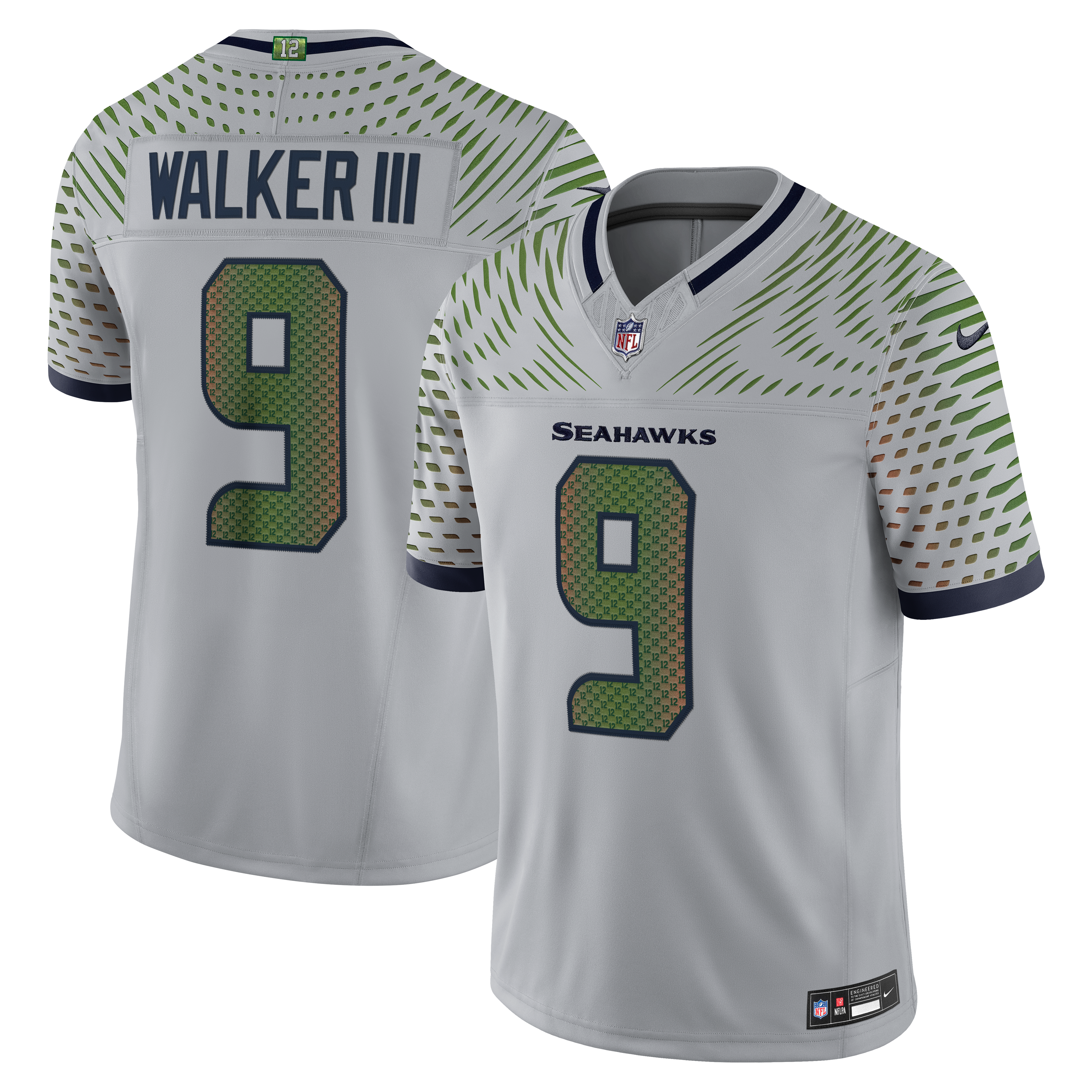 Men's Nike Kenneth Walker III Gray Seattle Seahawks Rivalries Collection Stitched Limited Jersey