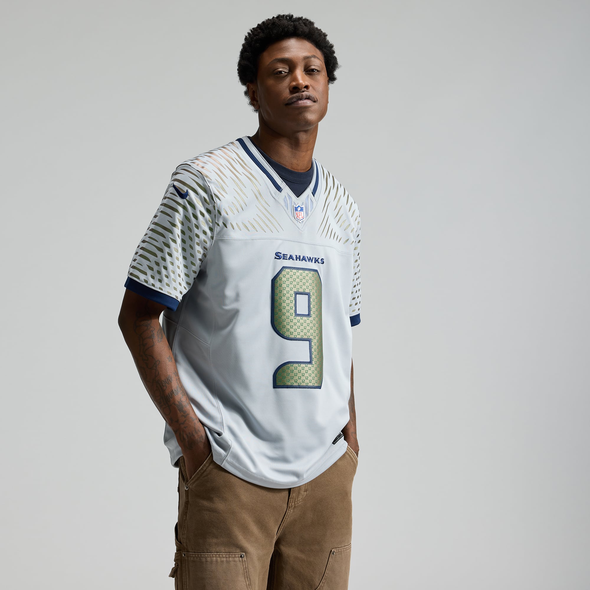 Men's Nike Kenneth Walker III Gray Seattle Seahawks Rivalries Collection Stitched Limited Jersey