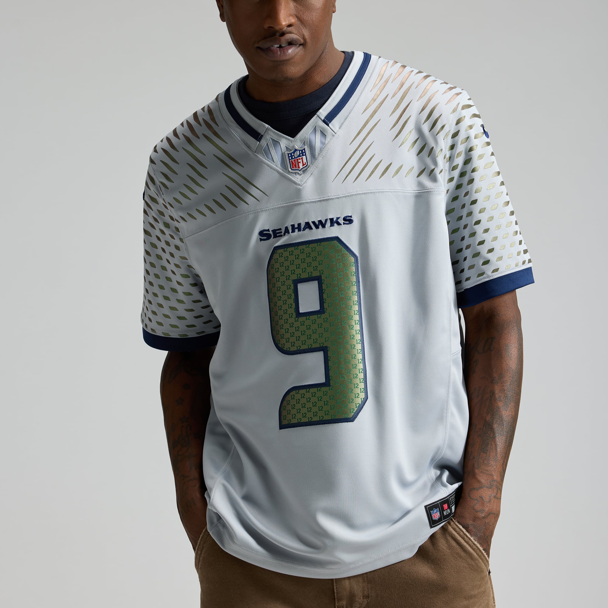 Men's Nike Kenneth Walker III Gray Seattle Seahawks Rivalries Collection Stitched Limited Jersey