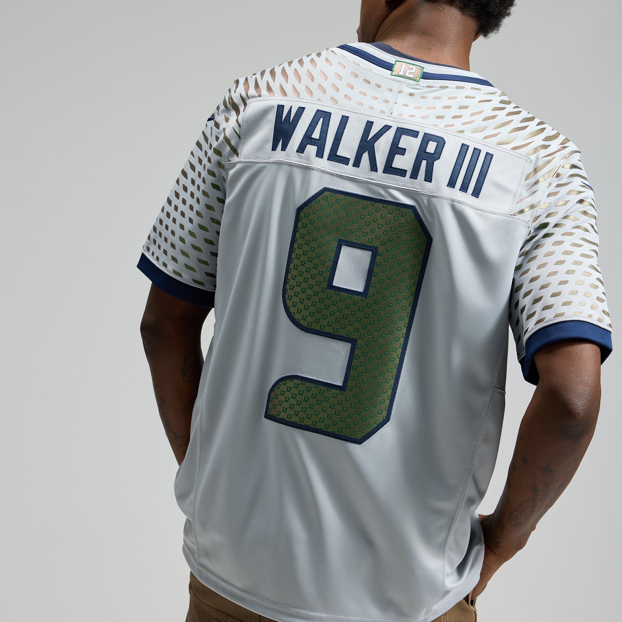 Men's Nike Kenneth Walker III Gray Seattle Seahawks Rivalries Collection Stitched Limited Jersey