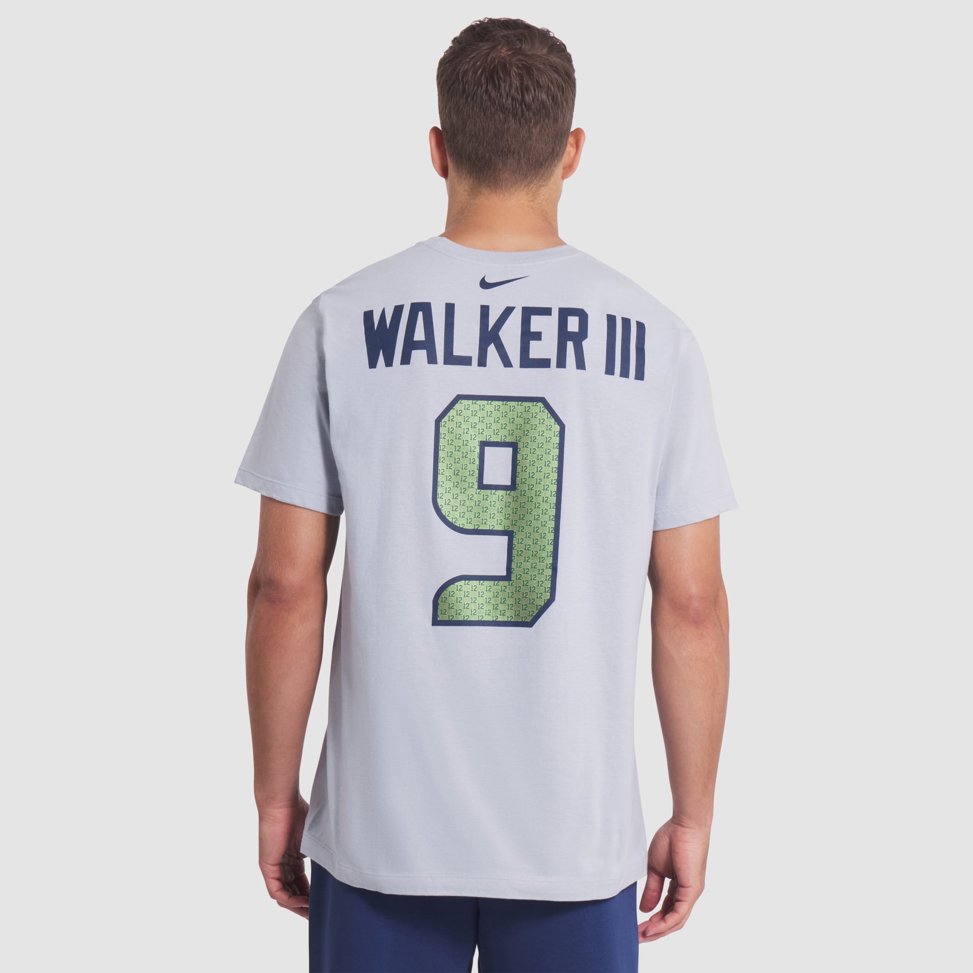 Men's Nike Kenneth Walker III Wolf Gray Seattle Seahawks Rivalries Collection Player Name & Number T-Shirt