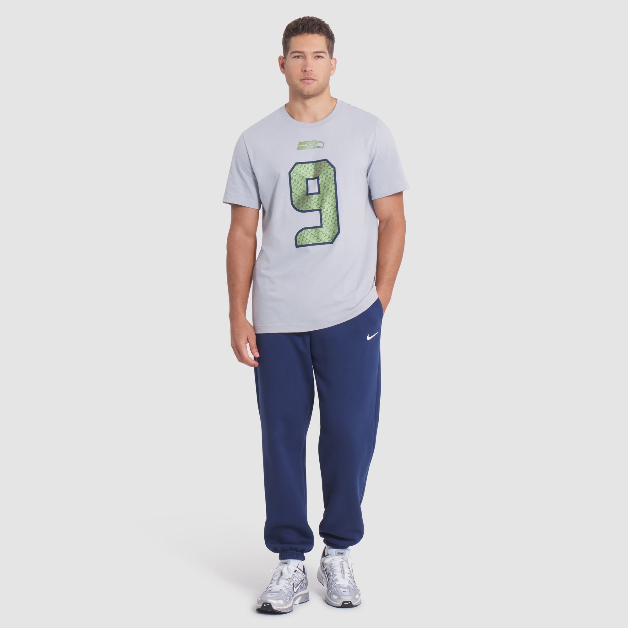 Men's Nike Kenneth Walker III Wolf Gray Seattle Seahawks Rivalries Collection Player Name & Number T-Shirt