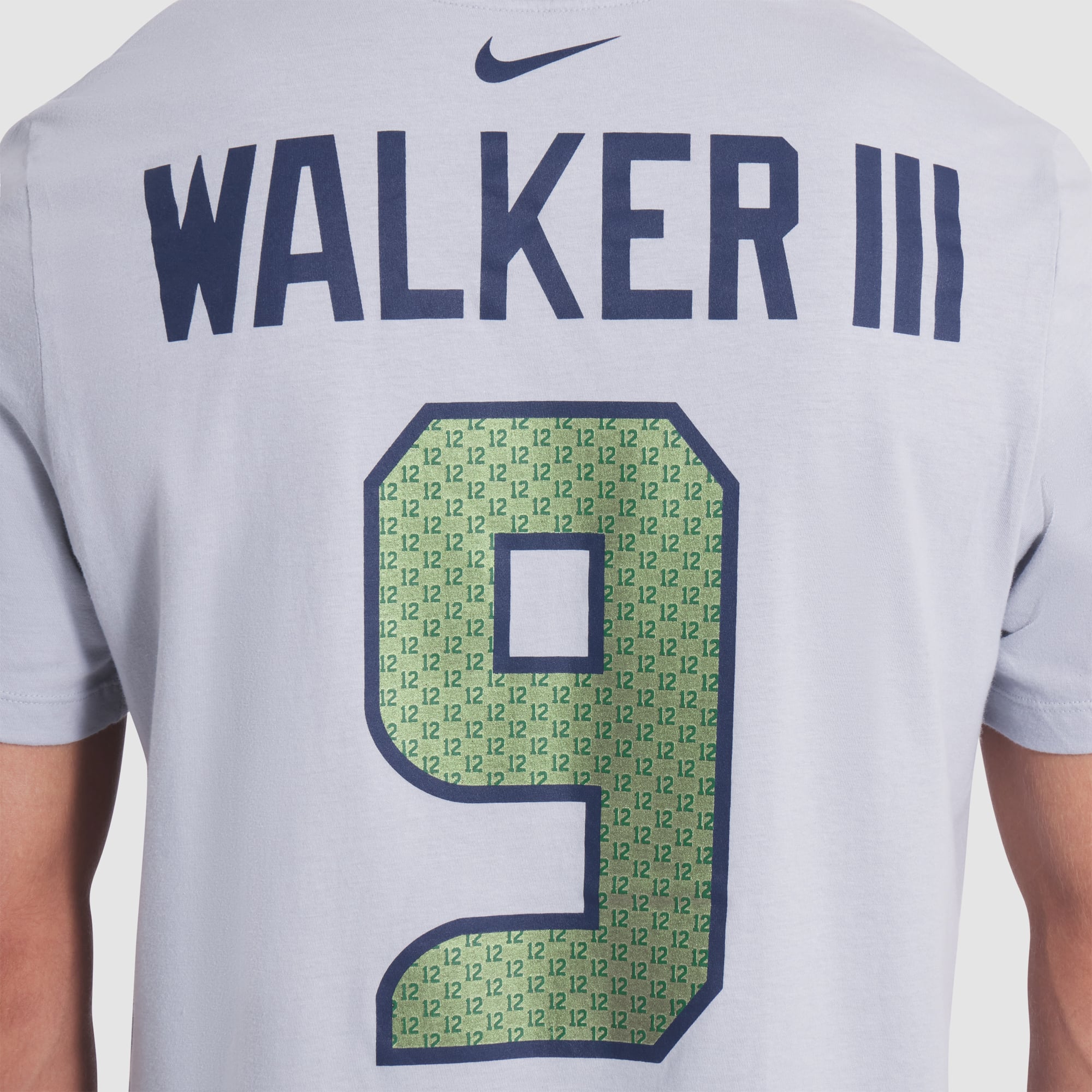 Men's Nike Kenneth Walker III Wolf Gray Seattle Seahawks Rivalries Collection Player Name & Number T-Shirt