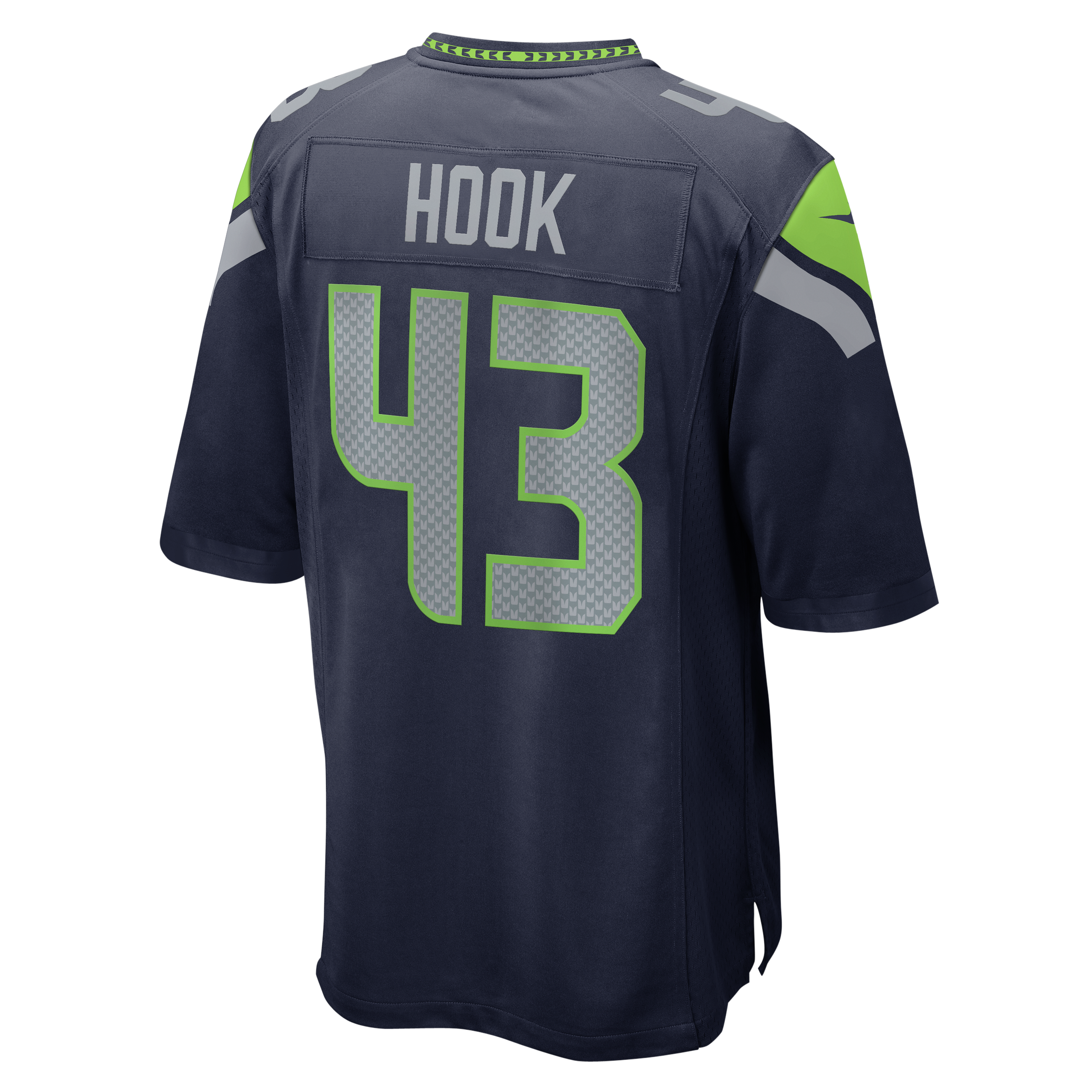 Men's Nike Maxen Hook College Navy Seattle Seahawks Team Game Jersey