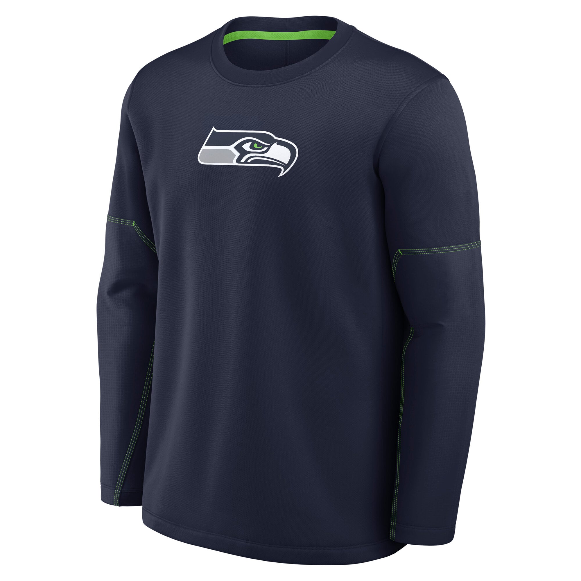 Men's Nike Navy Seattle Seahawks Sideline Coaches Team Present Midweight Therma-FIT Sweatshirt