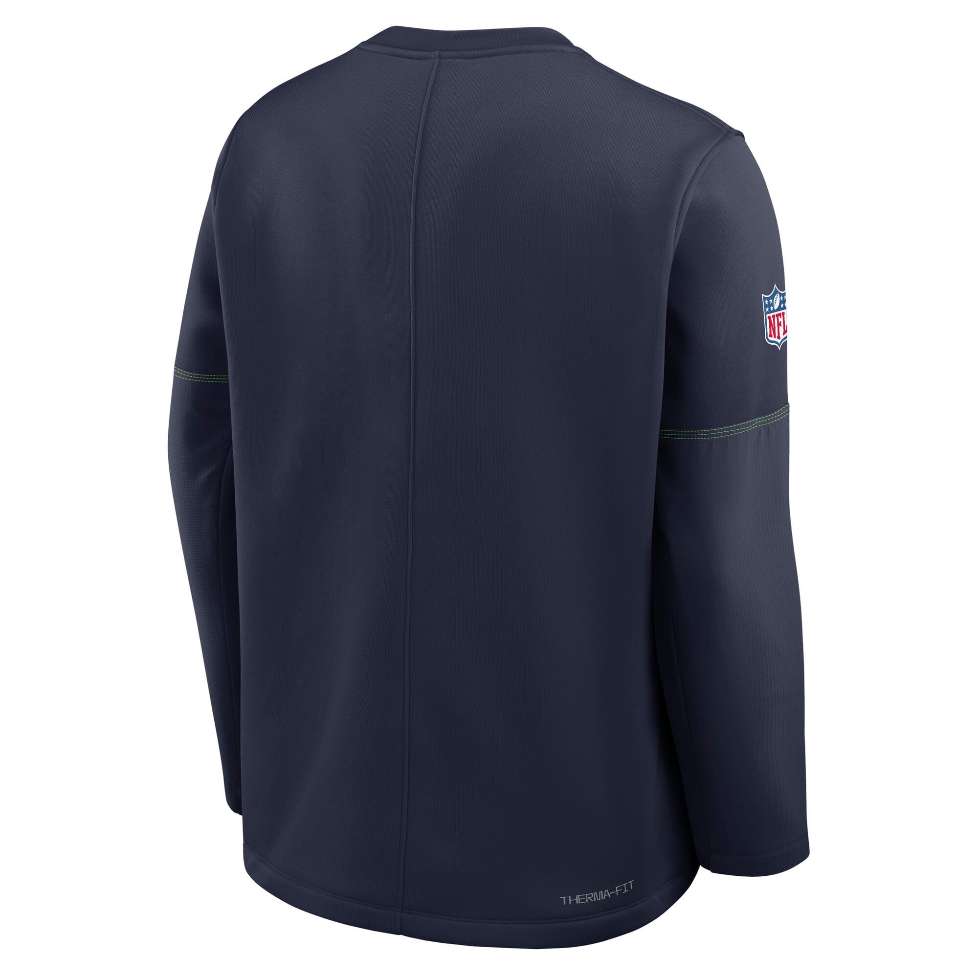 Men's Nike Navy Seattle Seahawks Sideline Coaches Team Present Midweight Therma-FIT Sweatshirt