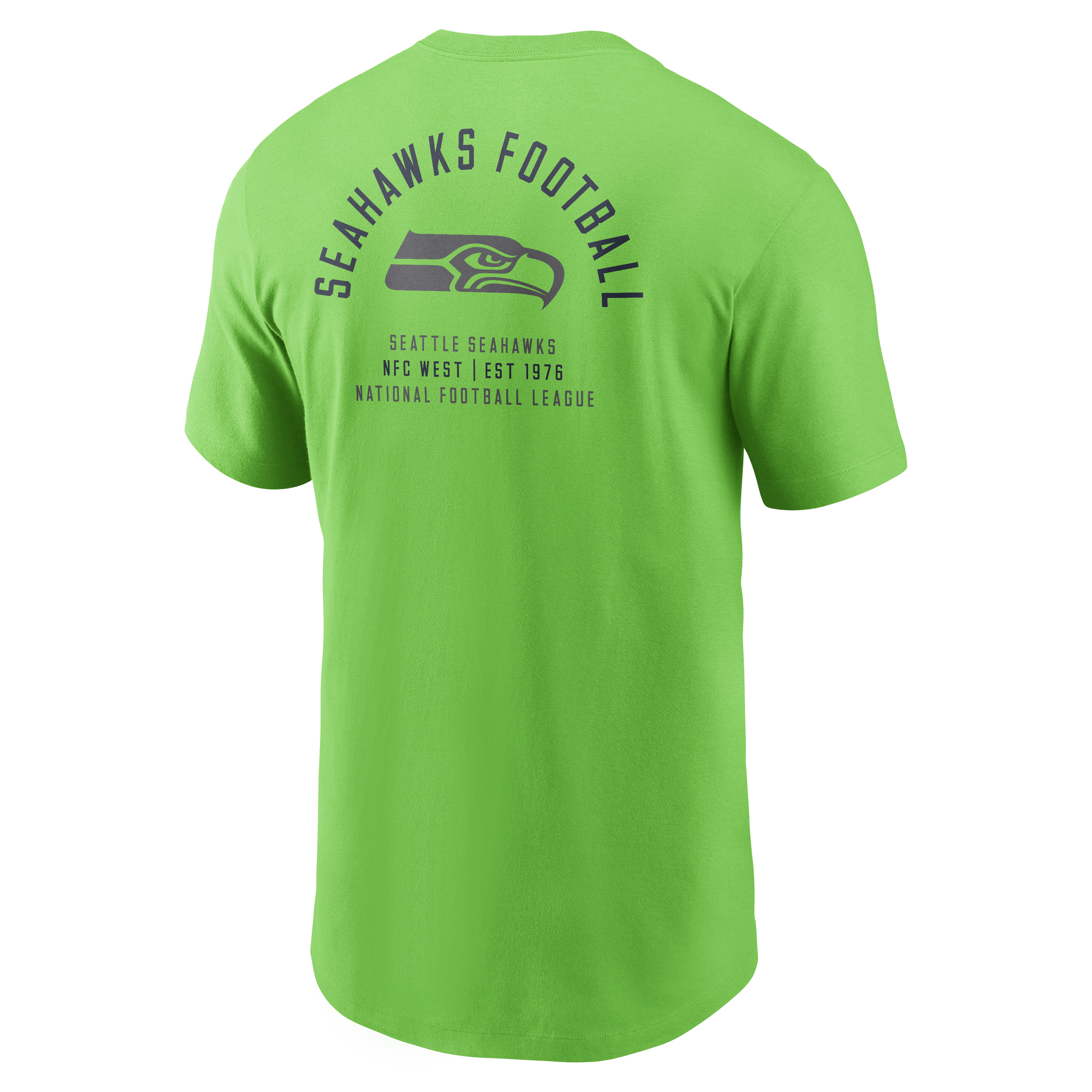 T-shirt Nike vert fluo pour homme, logo divisé des Seattle Seahawks