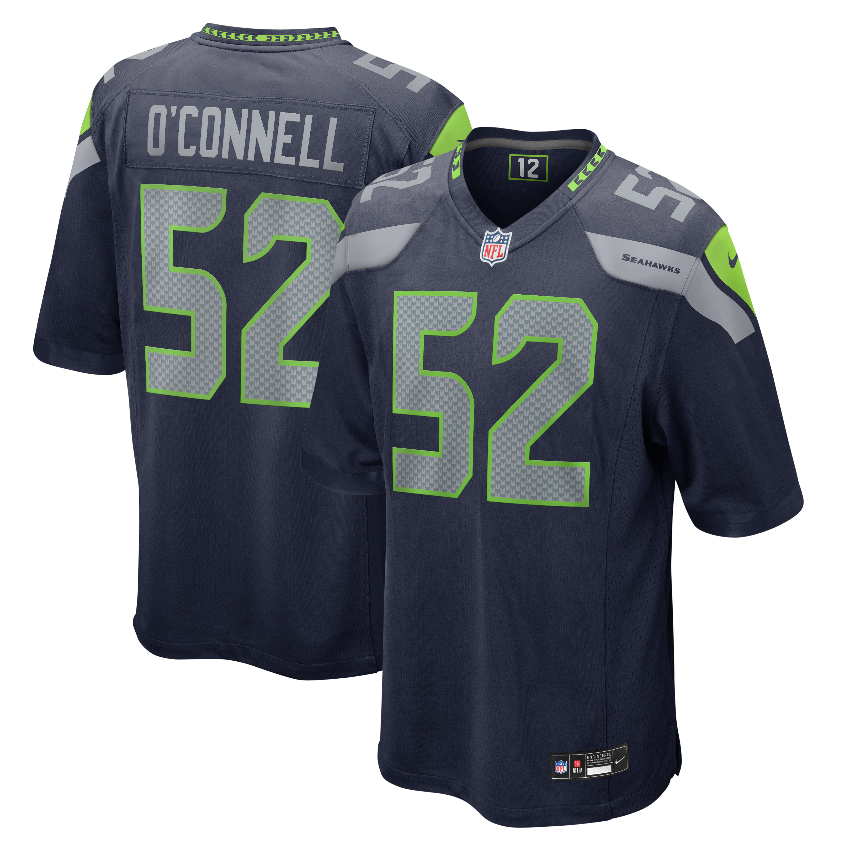 Men's Nike Patrick O'Connell College Navy Seattle Seahawks Team Game Jersey
