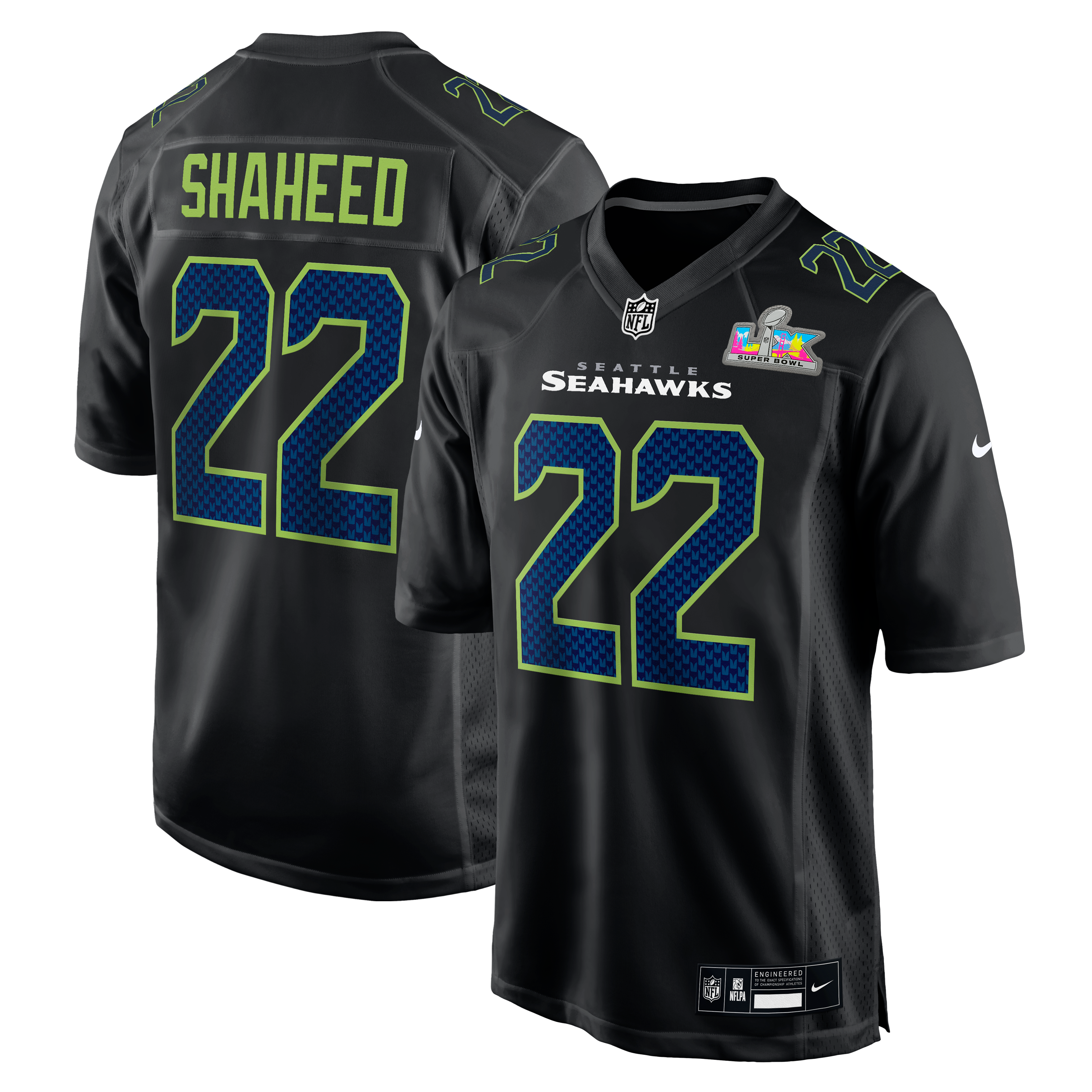 Rashid Shaheed Seattle Seahawks Nike Super Bowl LX Patch Carbon Fashion ...