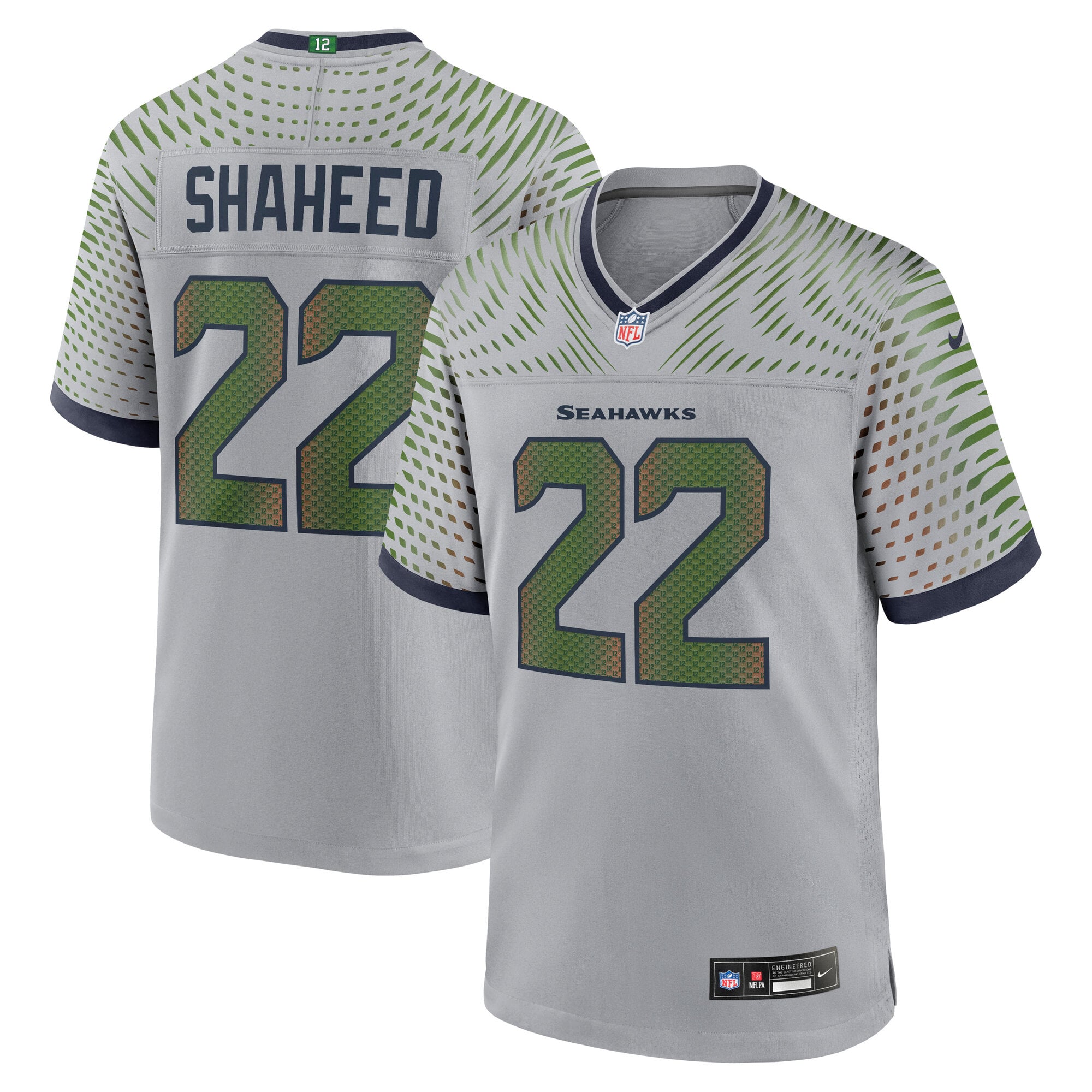 Maillot de match Nike Rashid Shaheed gris Seattle Seahawks Rivalries Collection pour homme