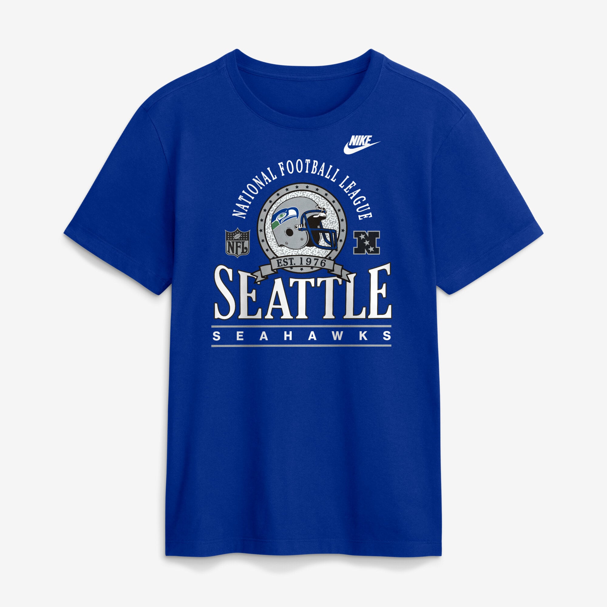 T-shirt en coton essentiel Nike Royal Seattle Seahawks Rewind Team Spirit pour homme