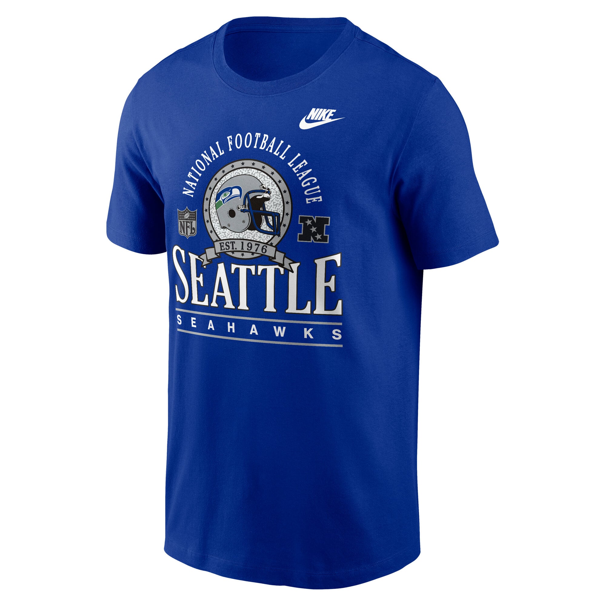 T-shirt en coton essentiel Nike Royal Seattle Seahawks Rewind Team Spirit pour homme