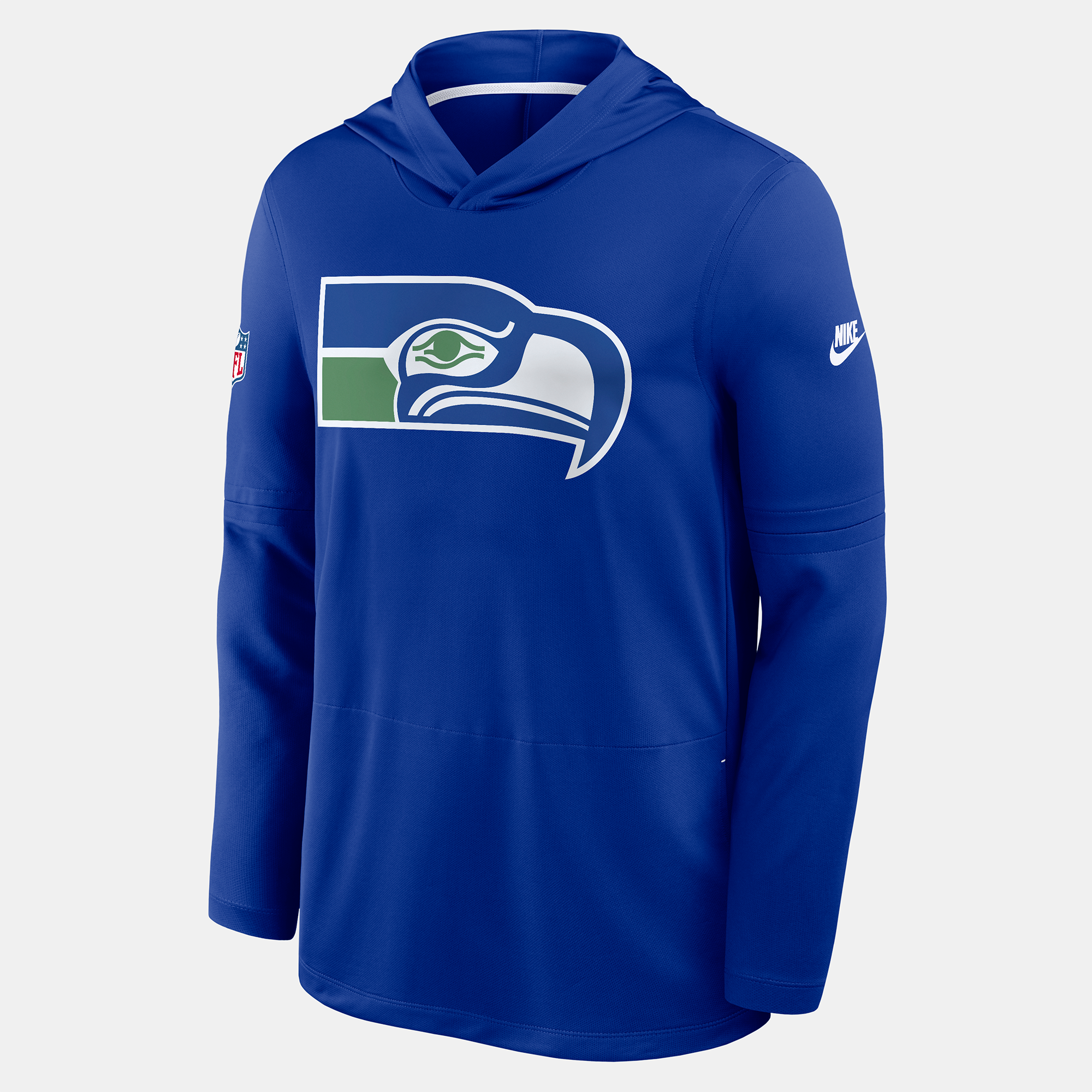 Men's Nike Royal Seattle Seahawks Sideline Alternate Lightweight Long Sleeve Hooded Dri-FIT T-Shirt