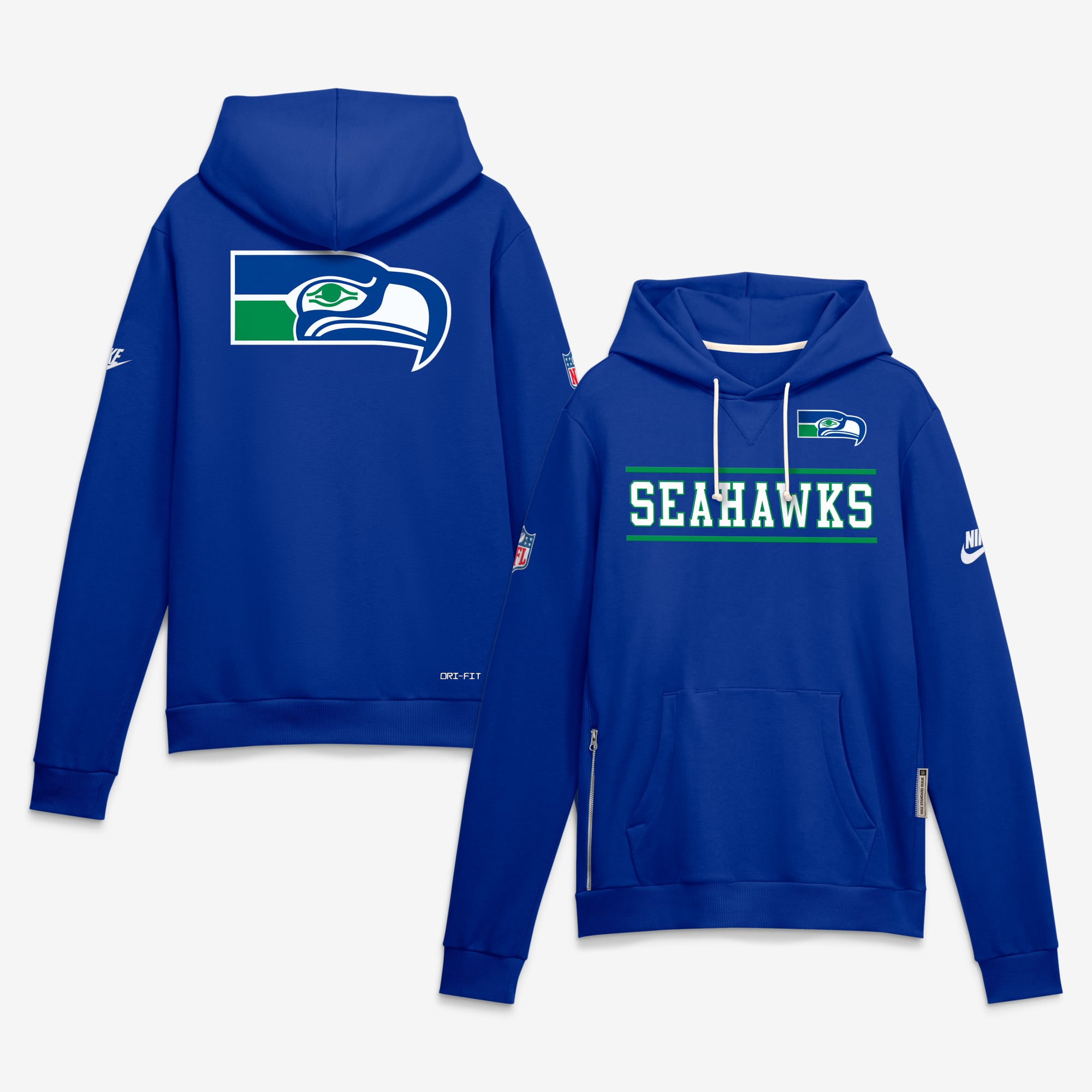Men's Nike Royal Seattle Seahawks Standard Issue Replay Officials Alternate Dri-FIT Hoodie