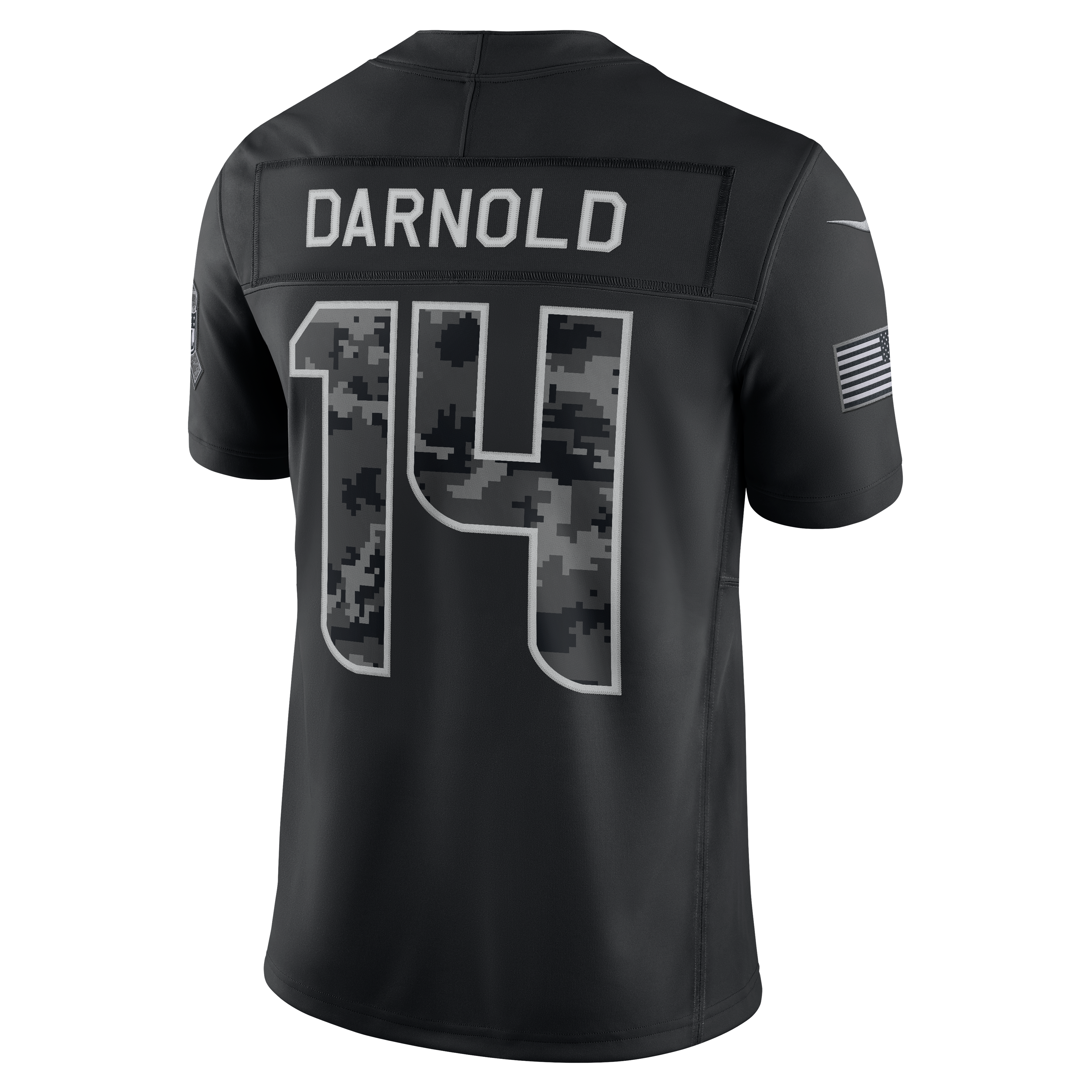 Maillot Nike Sam Darnold noir Seattle Seahawks 2026 Salute to Service, édition limitée cousue