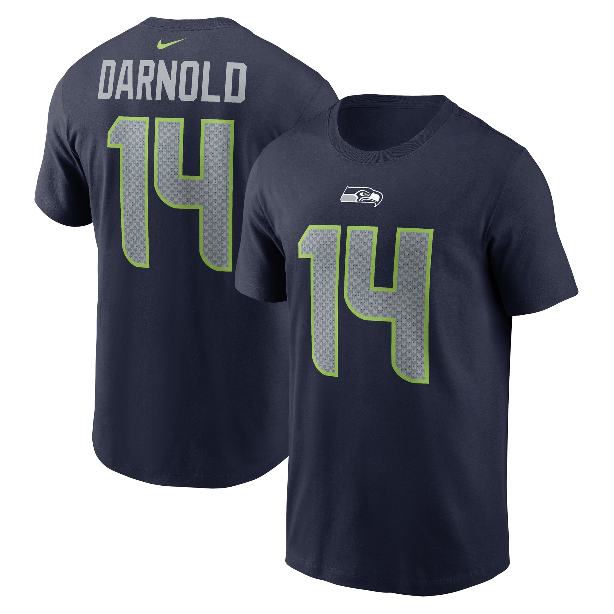 Men's Nike Sam Darnold Navy Seattle Seahawks Name & Number T-Shirt
