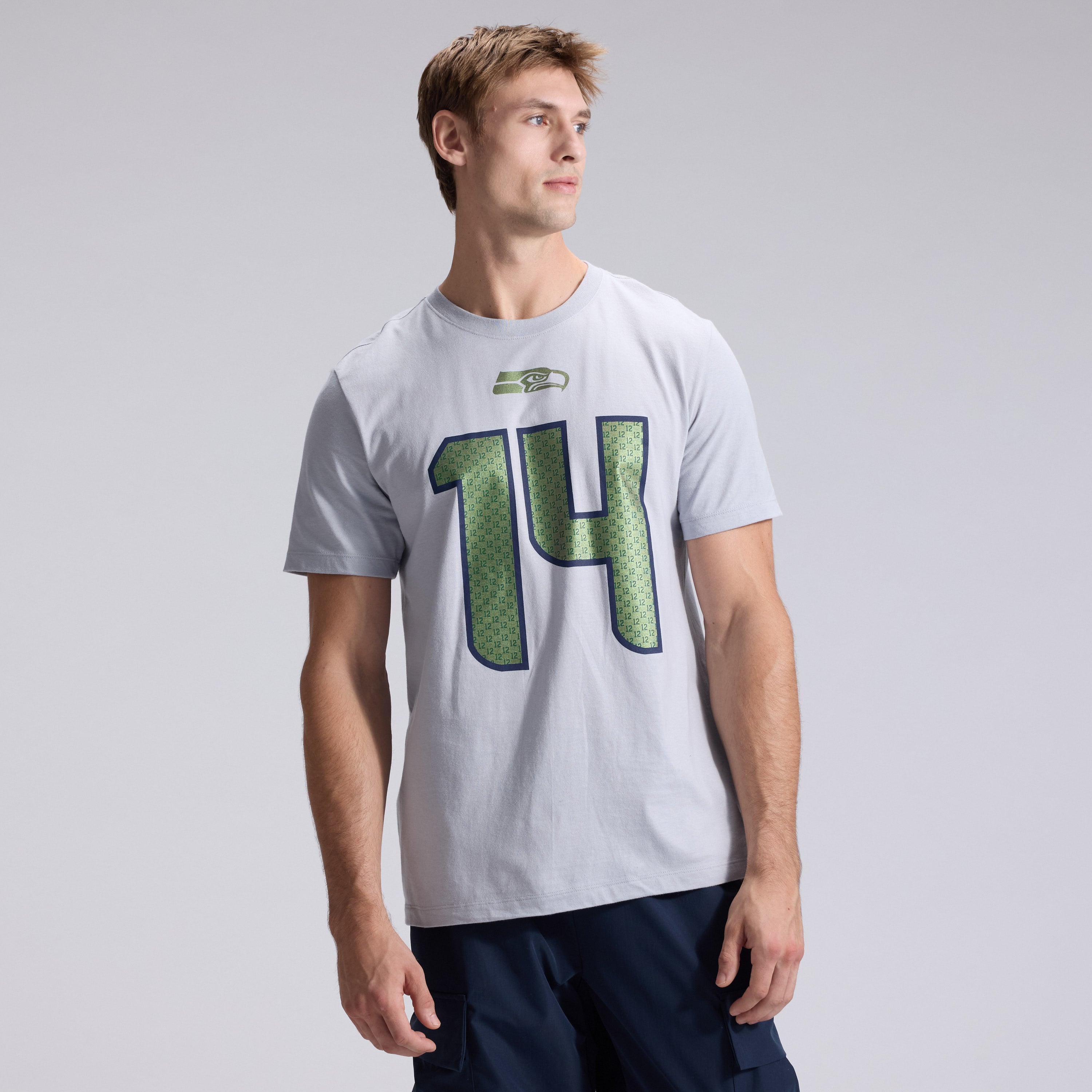 Men's Nike Sam Darnold Wolf Gray Seattle Seahawks Rivalries Collection Player Name & Number T-Shirt