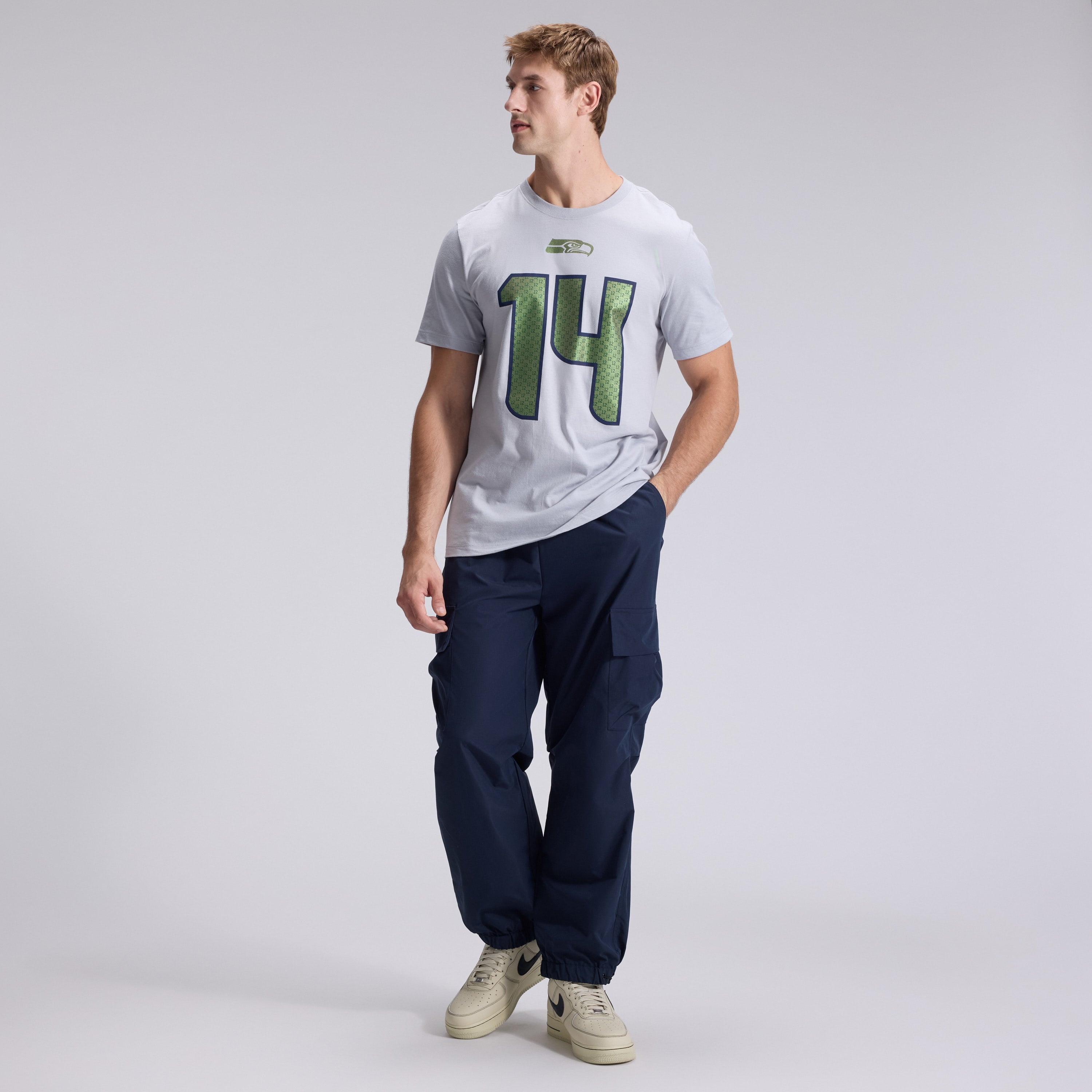 Men's Nike Sam Darnold Wolf Gray Seattle Seahawks Rivalries Collection Player Name & Number T-Shirt