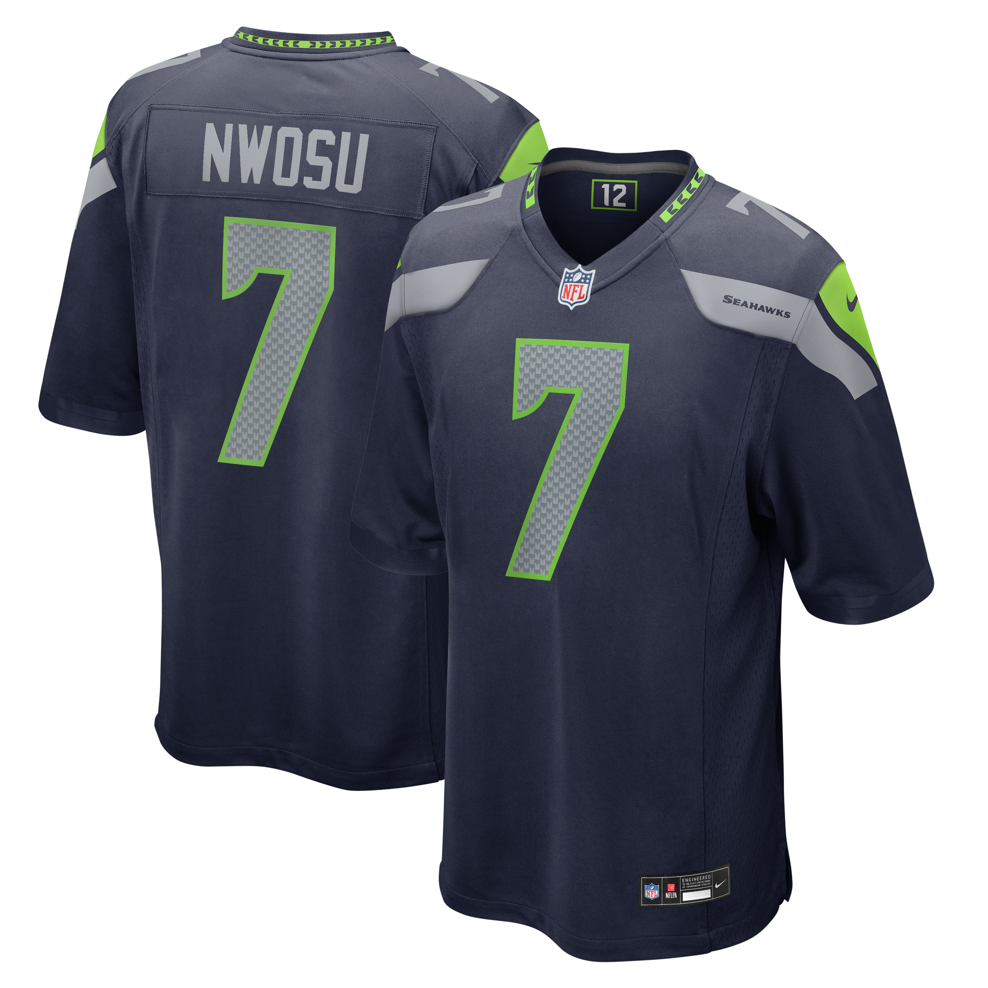 Men's Nike Uchenna Nwosu College Navy Seattle Seahawks Team Game Jersey