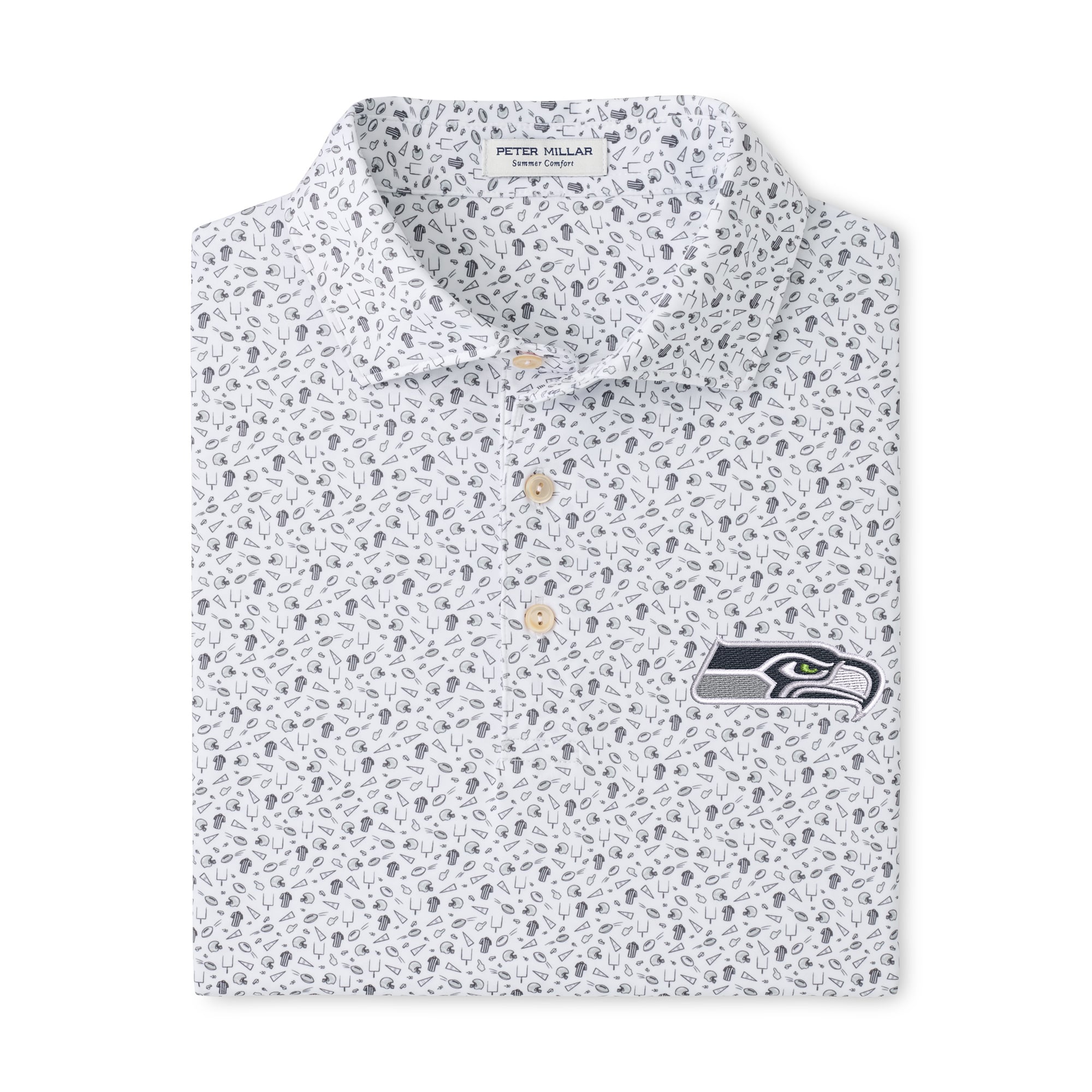 Polo de performance Peter Millar gris Seattle Seahawks pour homme