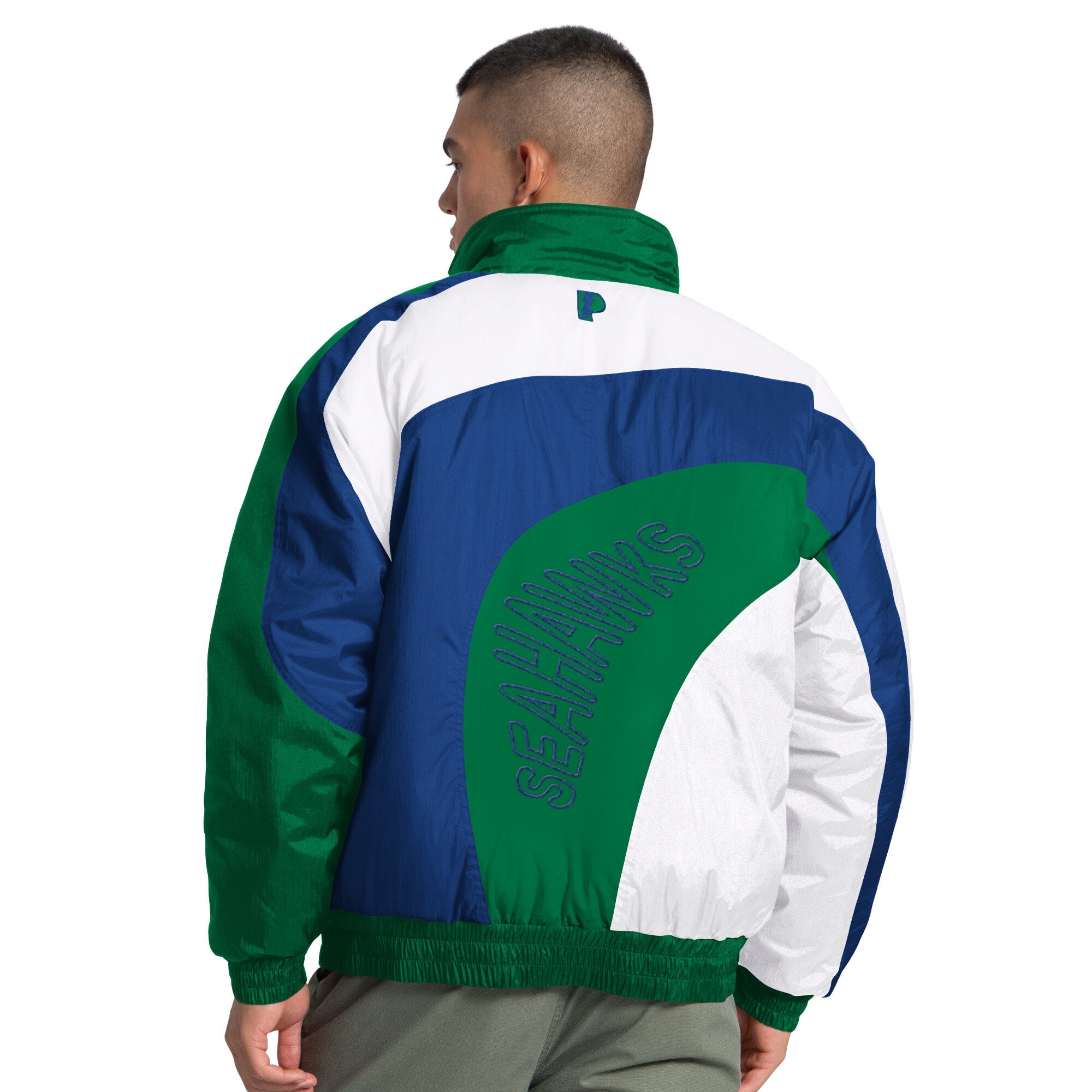 Veste zippée intégrale blanche Seattle Seahawks Wave pour homme, style professionnel