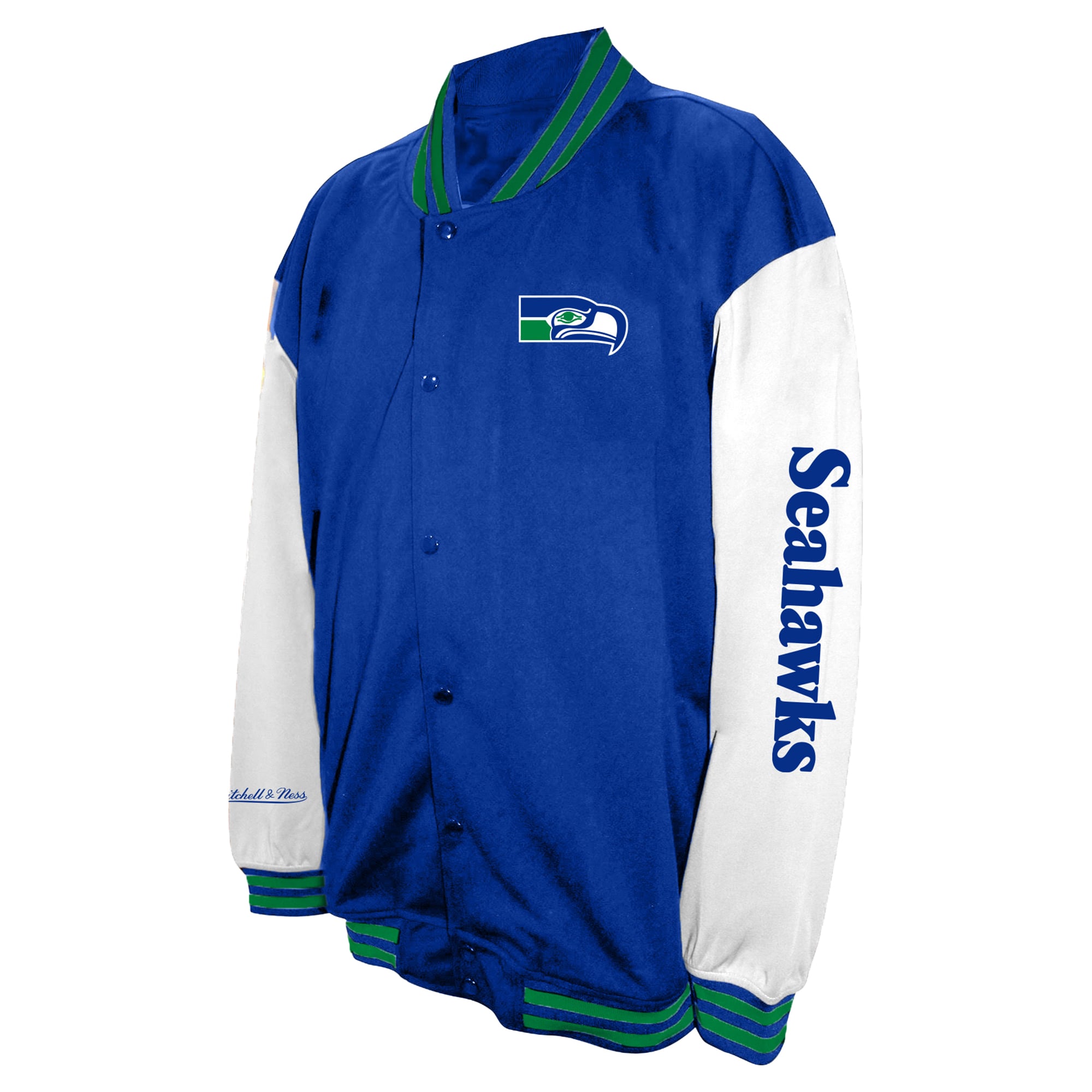 Veste universitaire à boutons-pression Royal Seattle Seahawks pour homme, grandes tailles