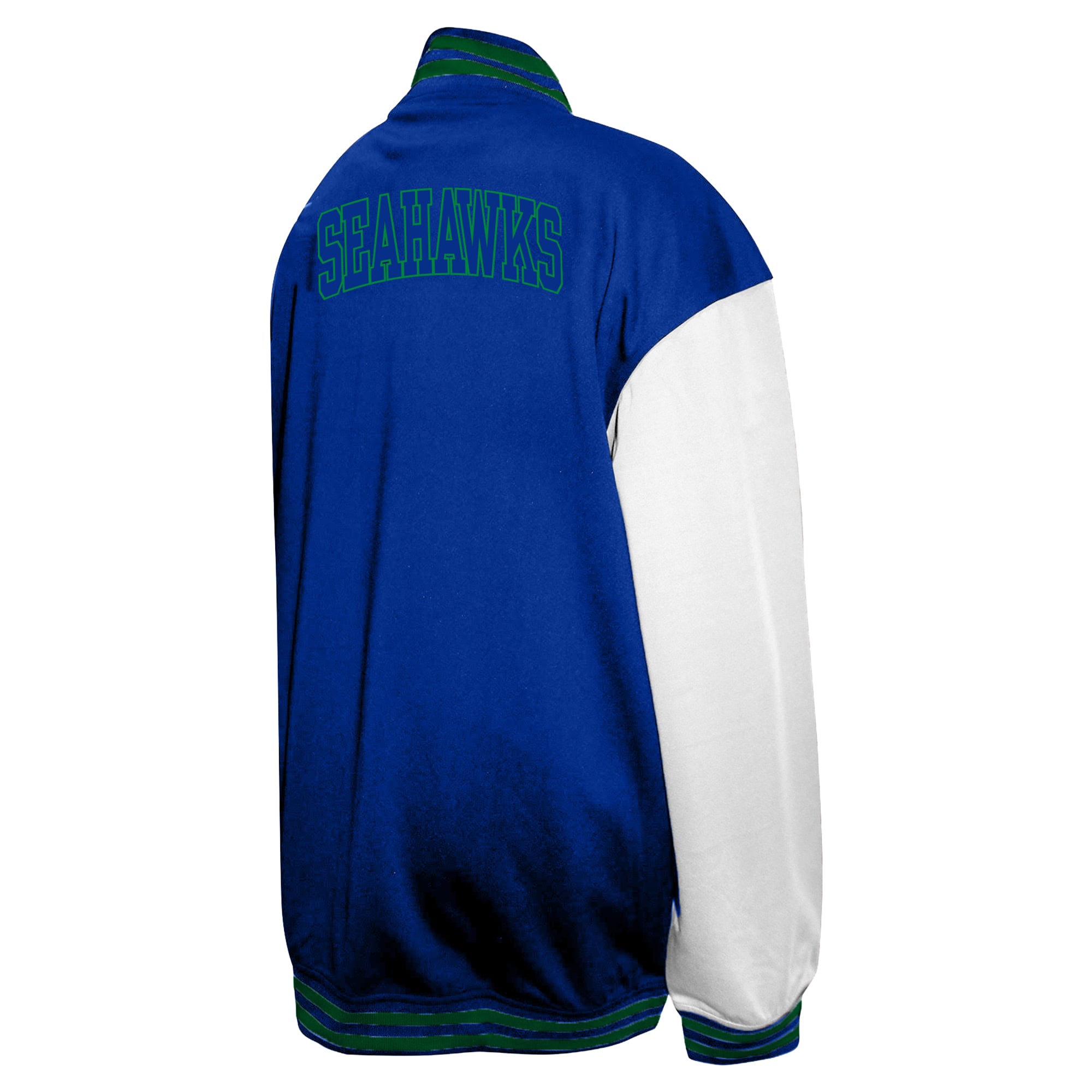 Veste universitaire à boutons-pression Royal Seattle Seahawks pour homme, grandes tailles