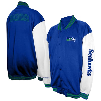  Seattle Seahawks Profile Big & Tall Full-Snap Varsity Jacket - Royal
