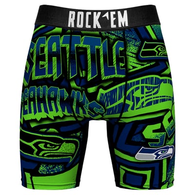  Seattle Seahawks Rock Em Sketched Out Boxer Briefs - College Navy