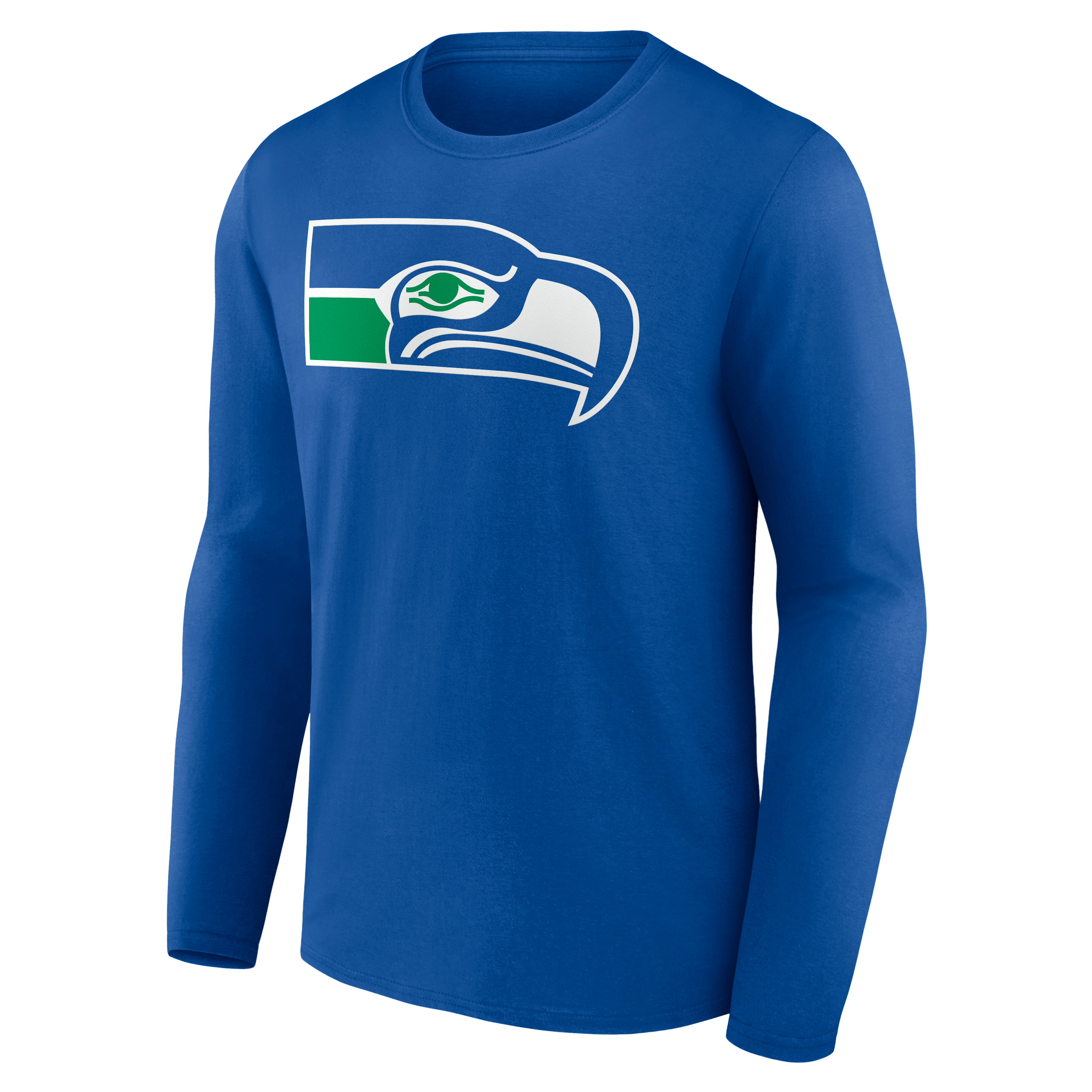 T-shirt à manches longues Royal Seattle Seahawks pour homme, authentique et classique, personnalisé avec nom numéro.