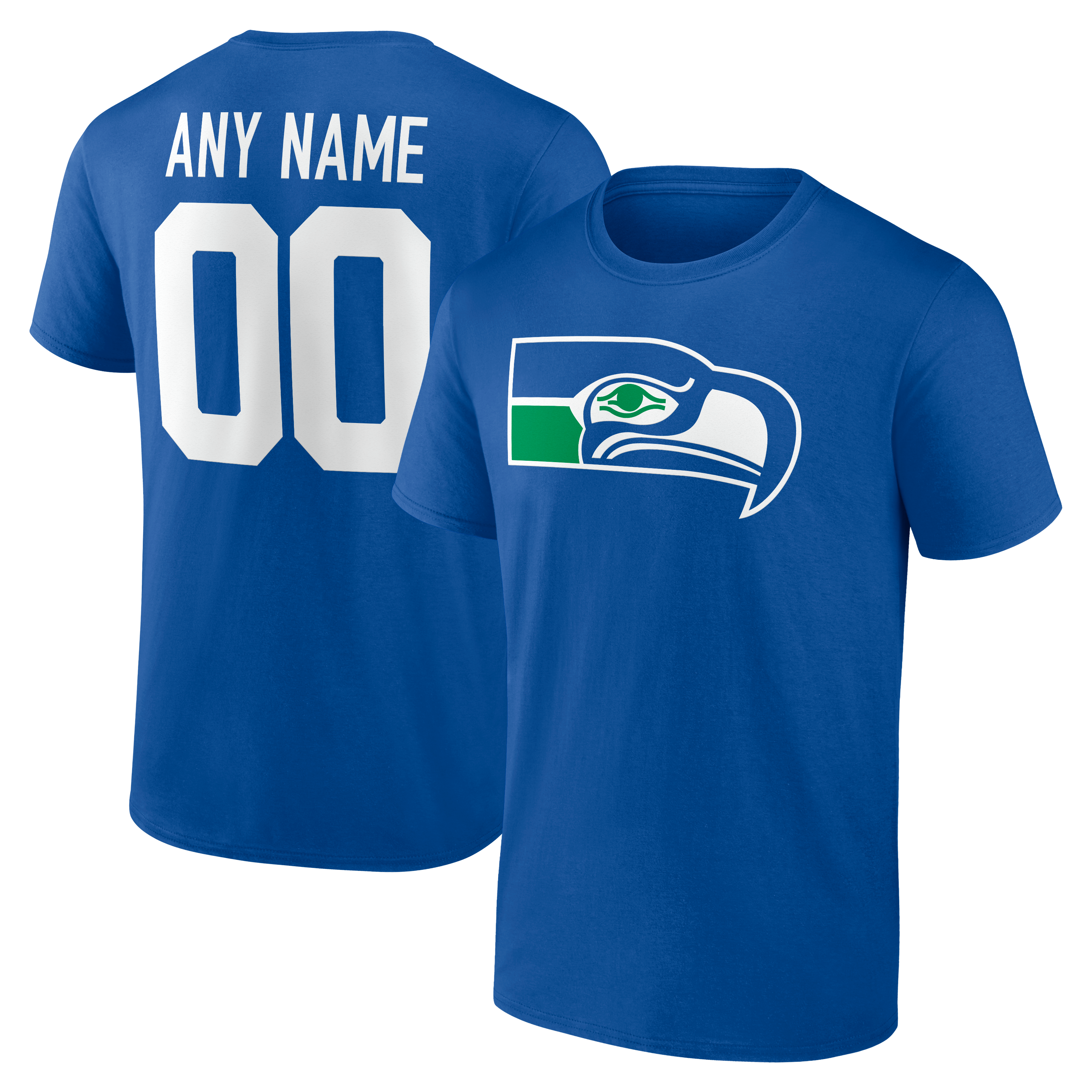 T-shirt authentique classique personnalisé avec nom et numéro de l'équipe Royal Seattle Seahawks pour homme