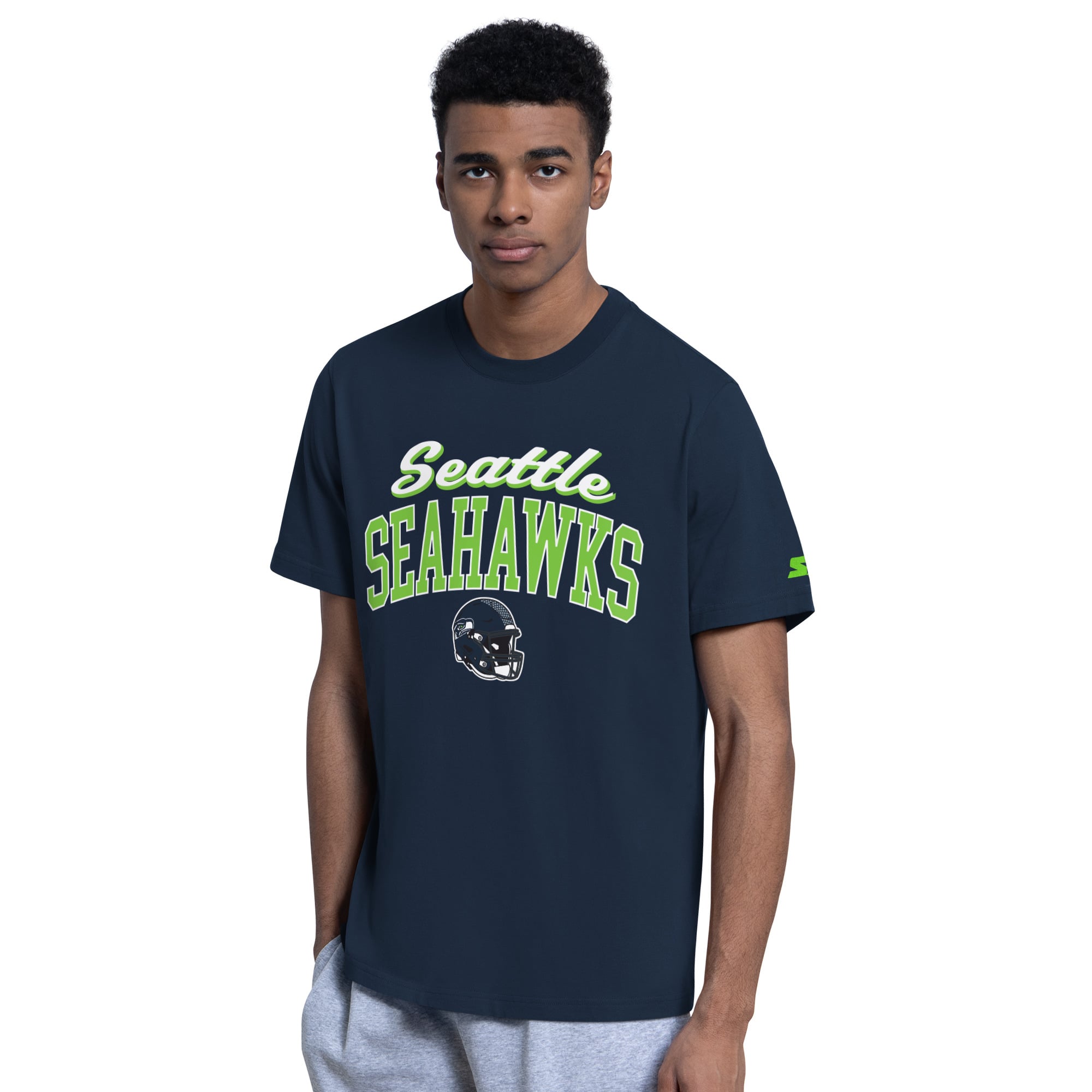 Ensemble t-shirt et sweat à capuche Starter College Navy Seattle Seahawks pour homme