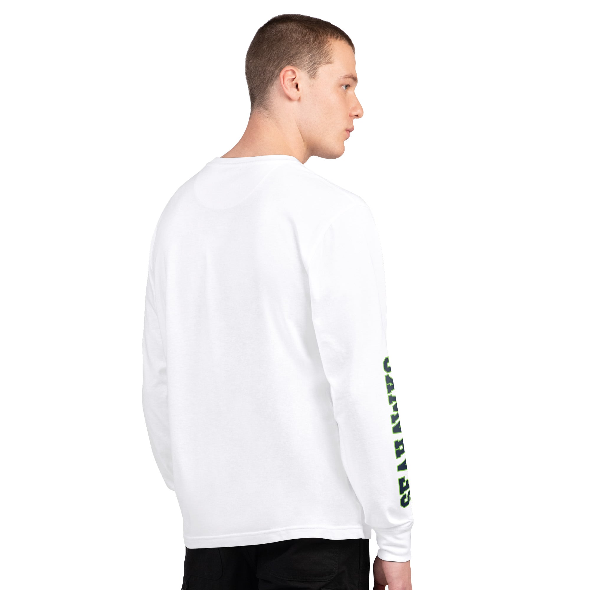 Pack de t-shirts à manches courtes et longues Starter College pour hommes, bleu marine blanc, Seattle Seahawks