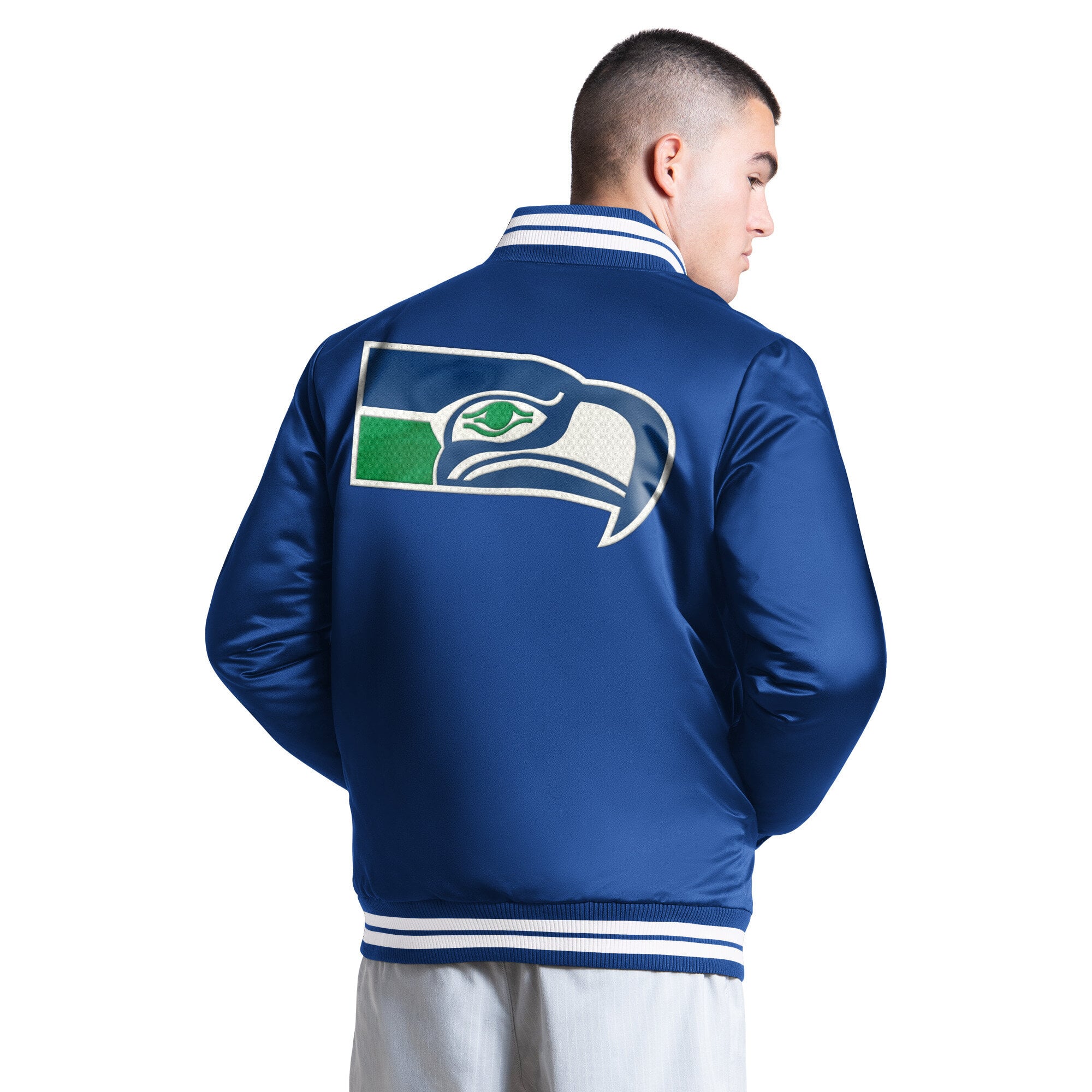 Veste universitaire Starter Royal Seattle Seahawks Elite à boutons-pression pour homme