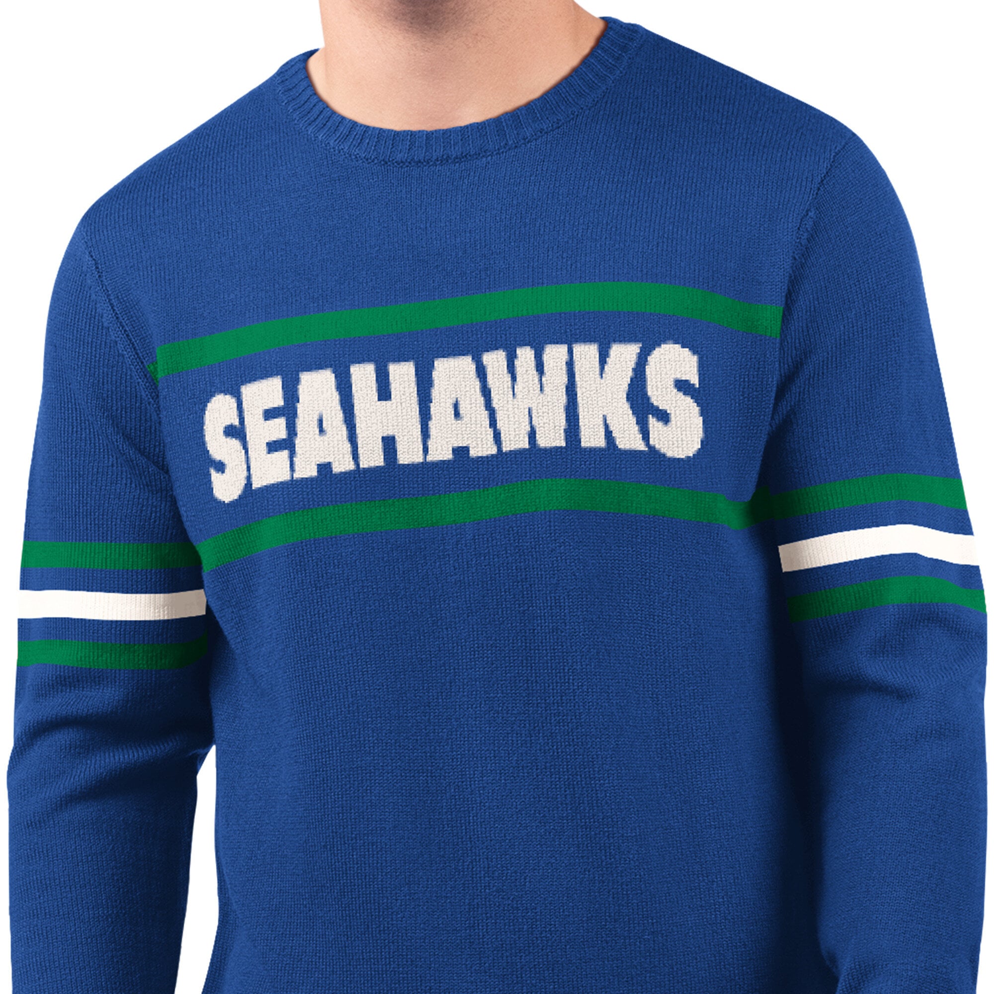 Men's Starter Royal Seattle Seahawks Player Sweater