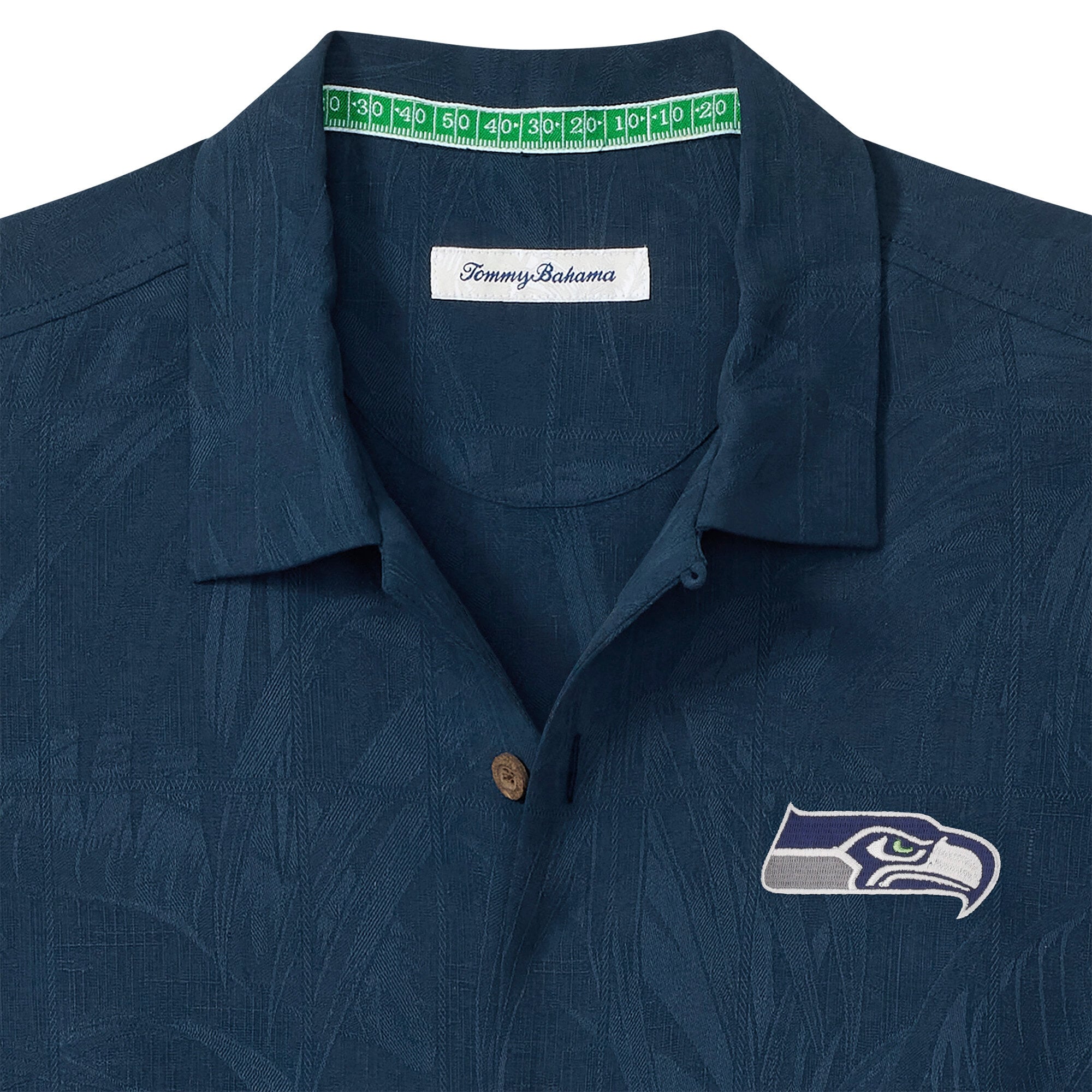Chemise boutonnée Tommy Bahama College Navy Seattle Seahawks Endzone Paradise IslandZone pour homme