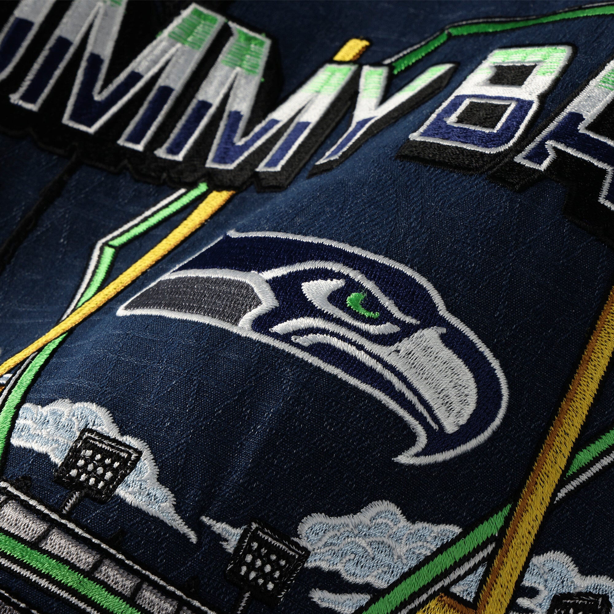 Chemise boutonnée Tommy Bahama College Navy Seattle Seahawks Endzone Paradise IslandZone pour homme