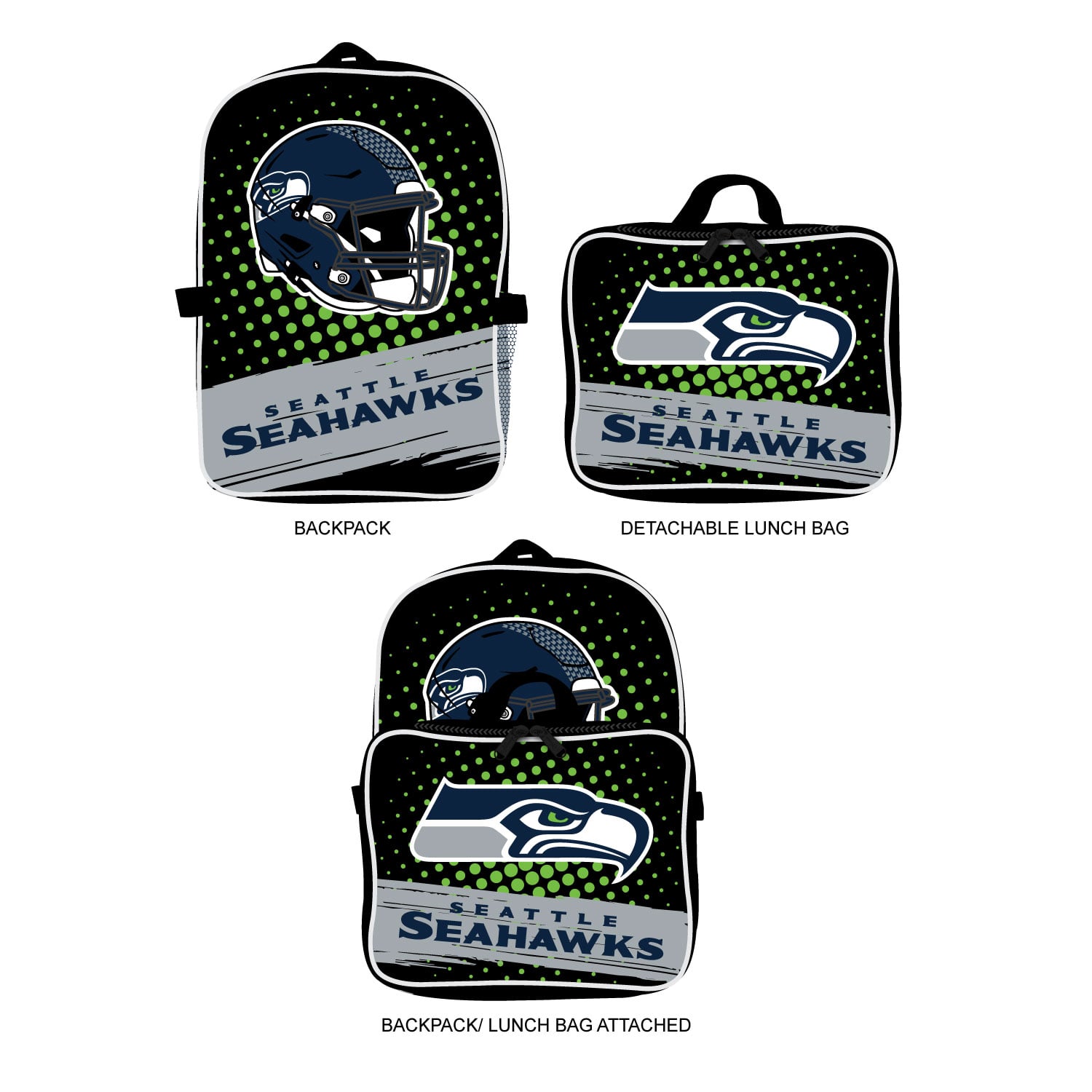 MOJO Seattle Seahawks Backpack & Lunch Box 2-Piece Set