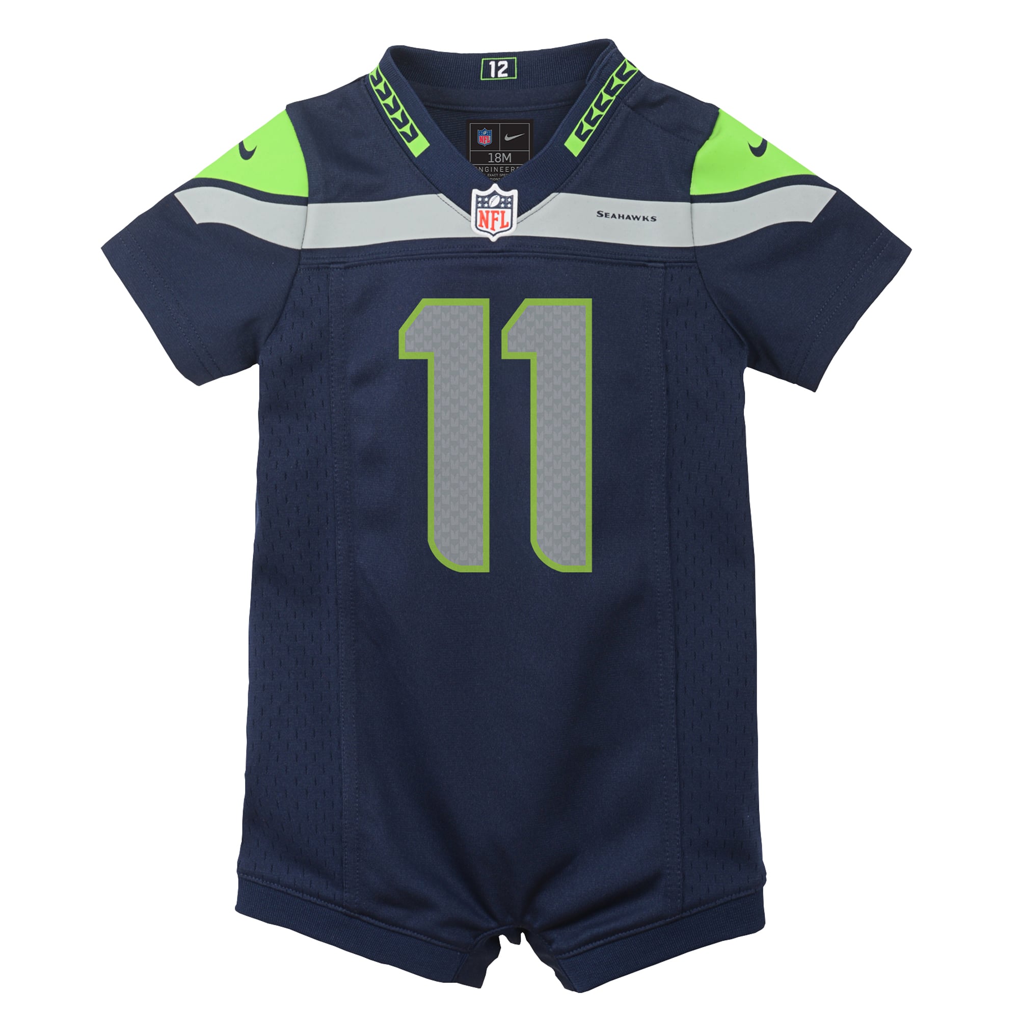 Newborn Nike Jaxon Smith-Njigba Navy Seattle Seahawks Romper Game Jersey