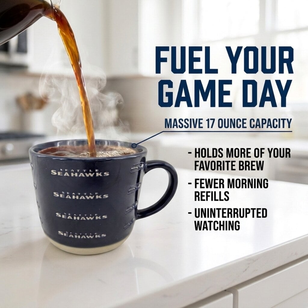 Mug Pegasus Seattle Seahawks 17 oz, logo ton sur ton, finition sablée
