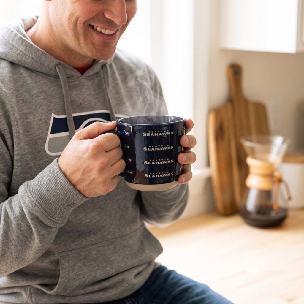 Mug Pegasus Seattle Seahawks 17 oz, logo ton sur ton, finition sablée