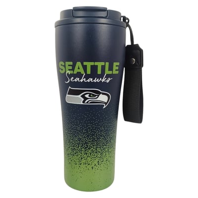Seattle Seahawks Pegasus 20oz Splatter Script Stainless Steel ProSip Coffee Cup with Strap
