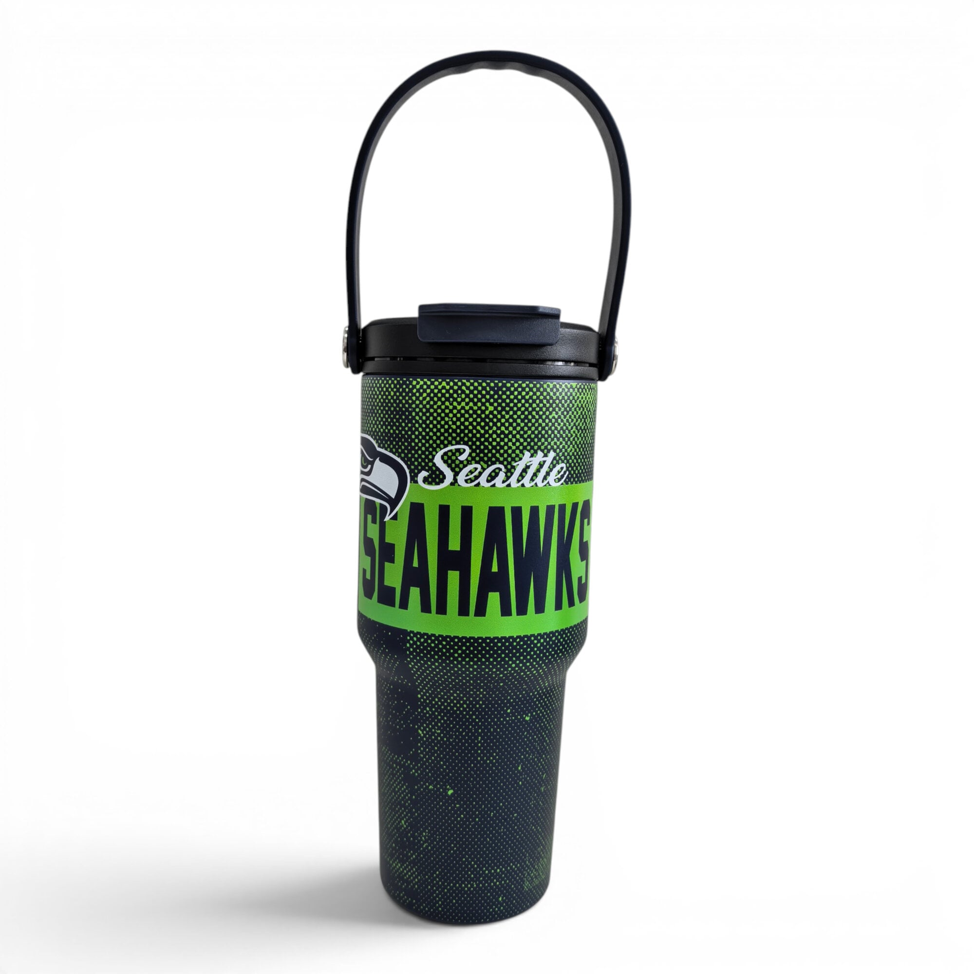 Gourde Pegasus Seattle Seahawks 710 ml (24 oz) en acier inoxydable à dégradé moucheté et double bouchon