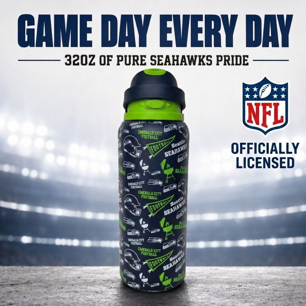 Gourde Pegasus Seattle Seahawks 32 oz, fanion de match, en acier inoxydable ProPress