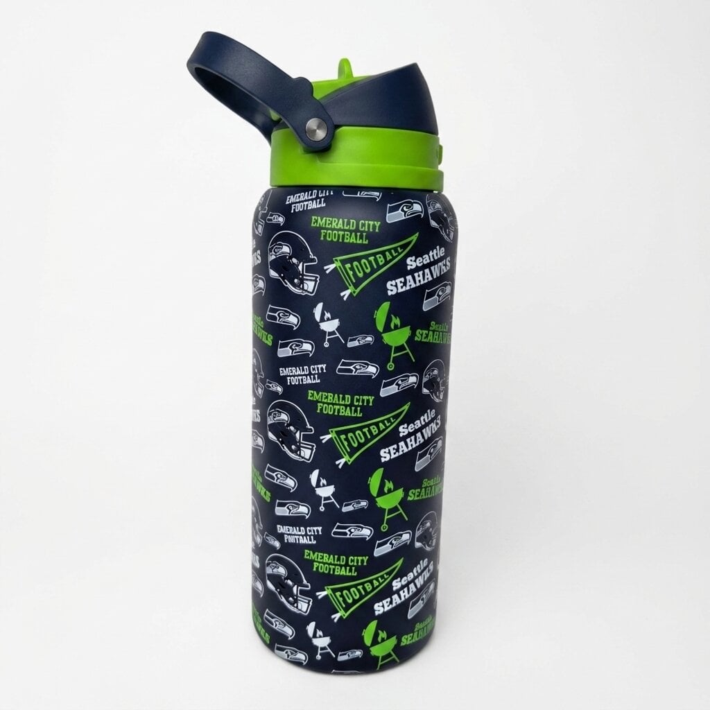 Gourde Pegasus Seattle Seahawks 32 oz, fanion de match, en acier inoxydable ProPress