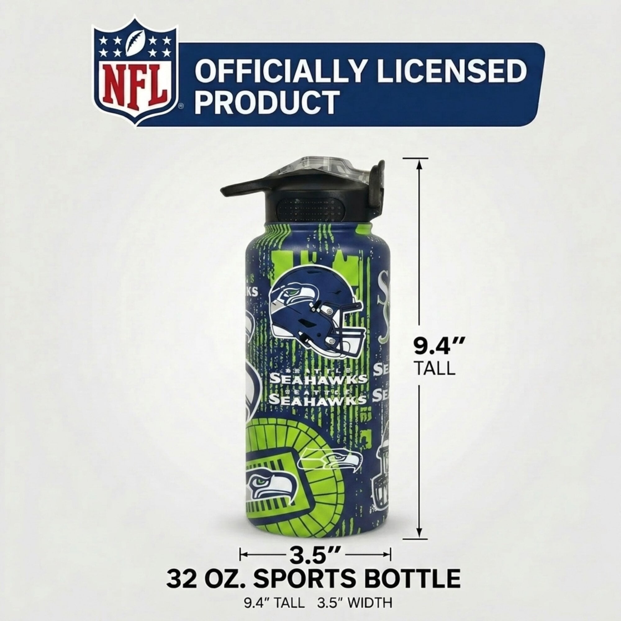 Gourde Pegasus Seattle Seahawks 32 oz Home Field Mashup en acier inoxydable ProPress