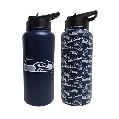 Ensemble de deux bouteilles d'eau Seattle Seahawks Pegasus Game Day en acier inoxydable de 1,2 litre (41 oz).