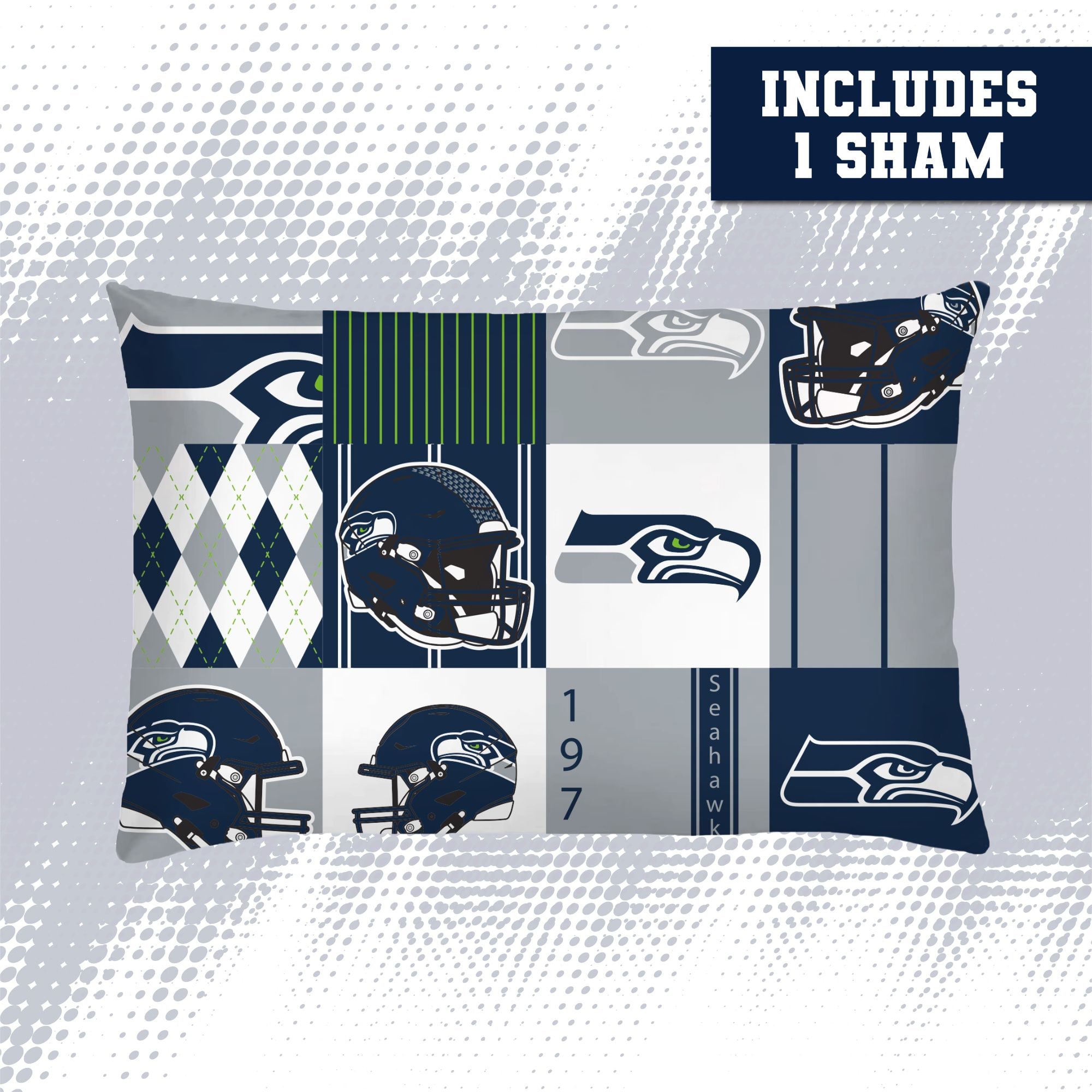 Pegasus Seattle Seahawks Patchwork Plaid Two-Piece Twin/Twin XL Bed in a Bag Set