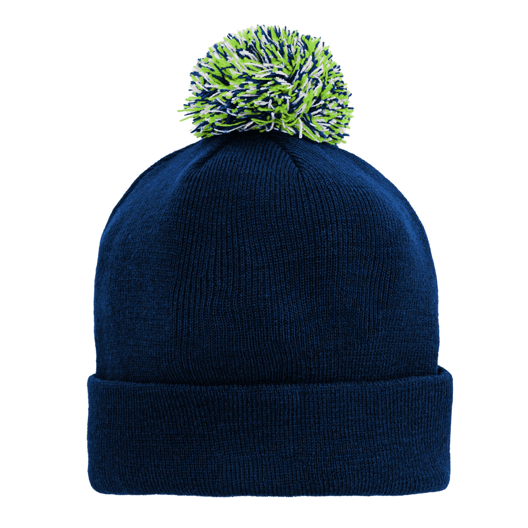 Bonnet tricoté à revers avec pompon, modèle Seattle Seahawks, bleu marine, pour enfants d'âge préscolaire (Outerstuff College).